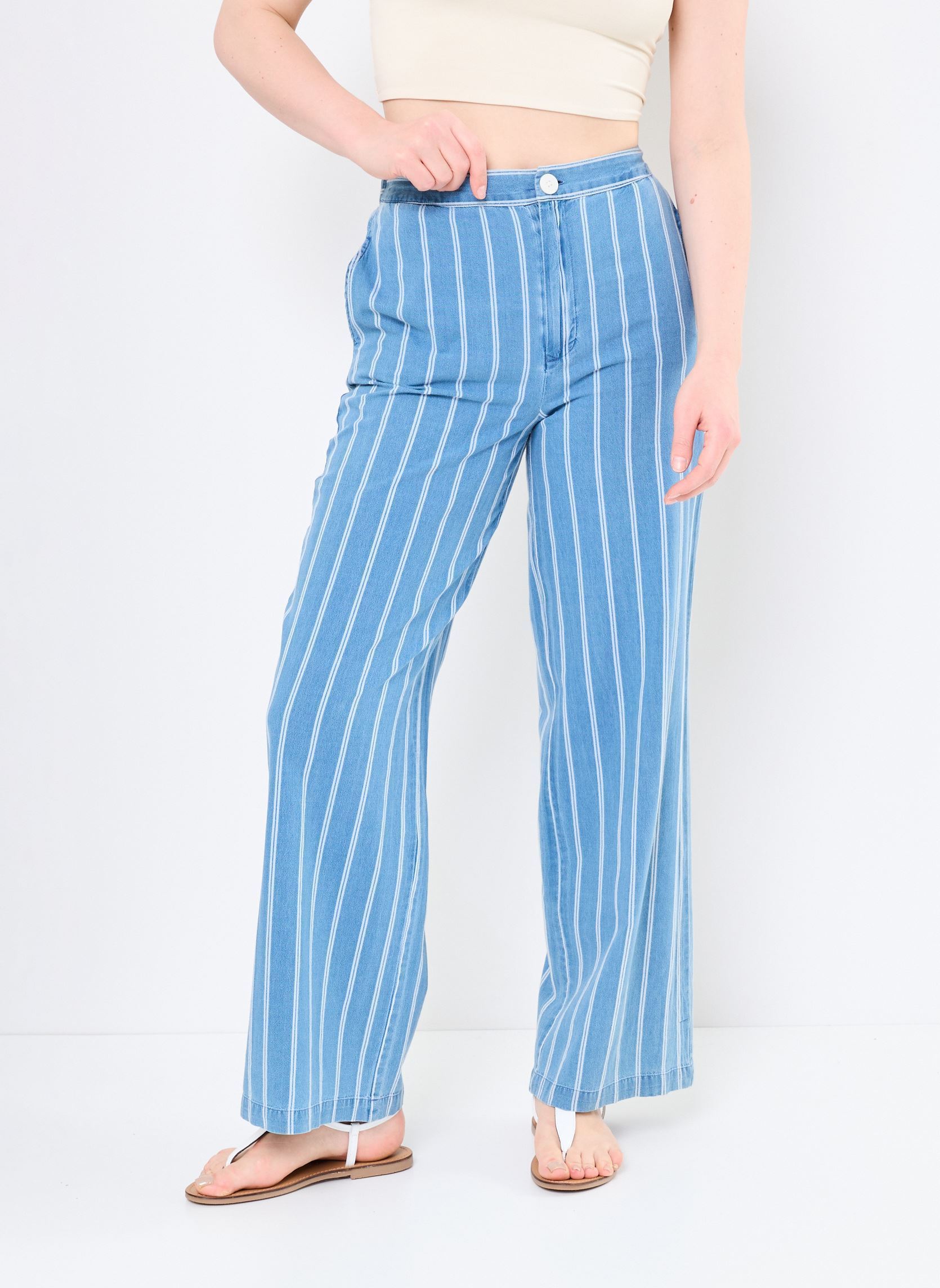 Pantalons larges VALENTIN femme bleu Des Petits Hauts Pantalons larges VALENTIN femme bleu PACIFIQUE