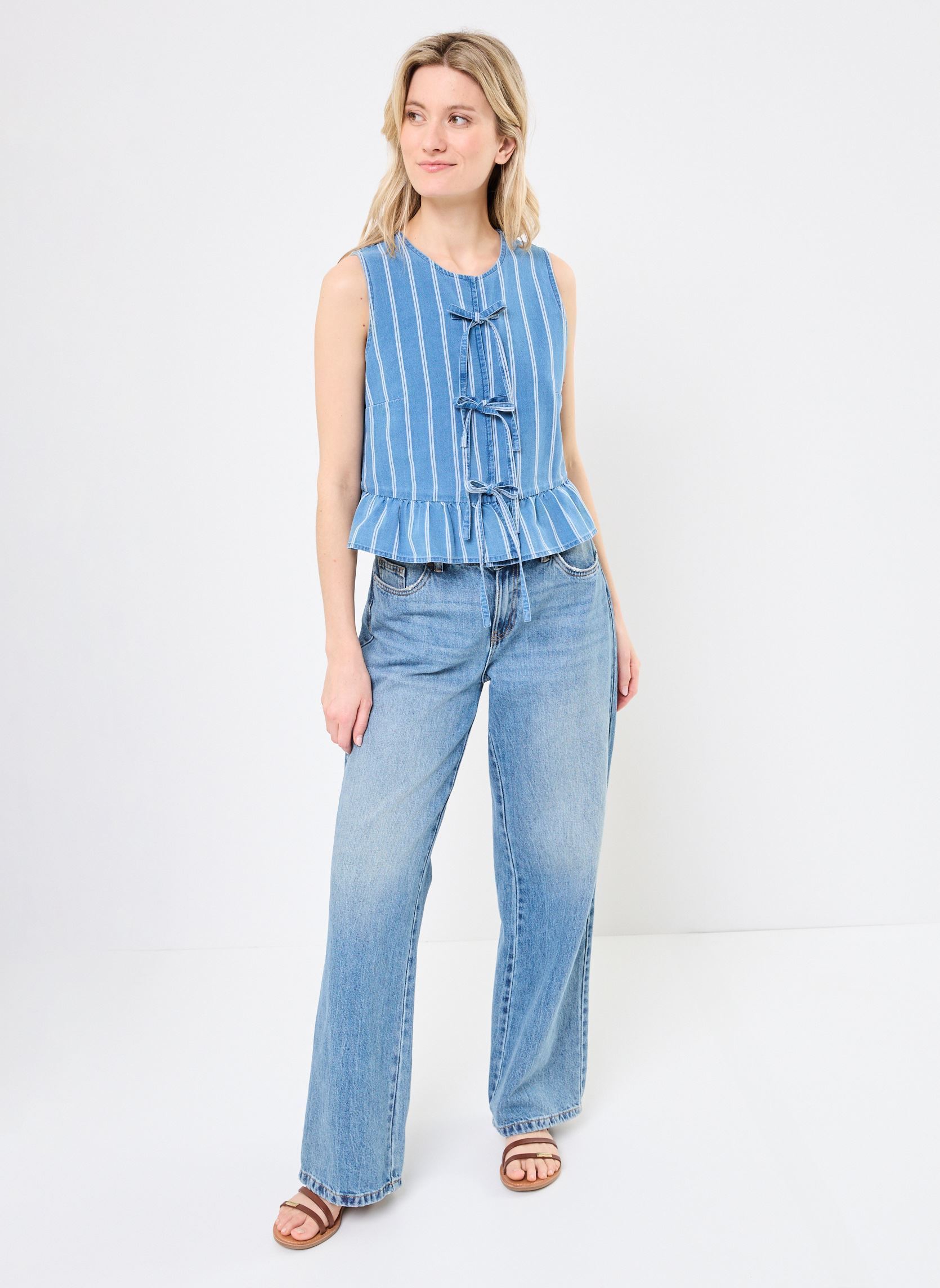 Tops VALOU femme bleu Des Petits Hauts Tops VALOU femme bleu PACIFIQUE