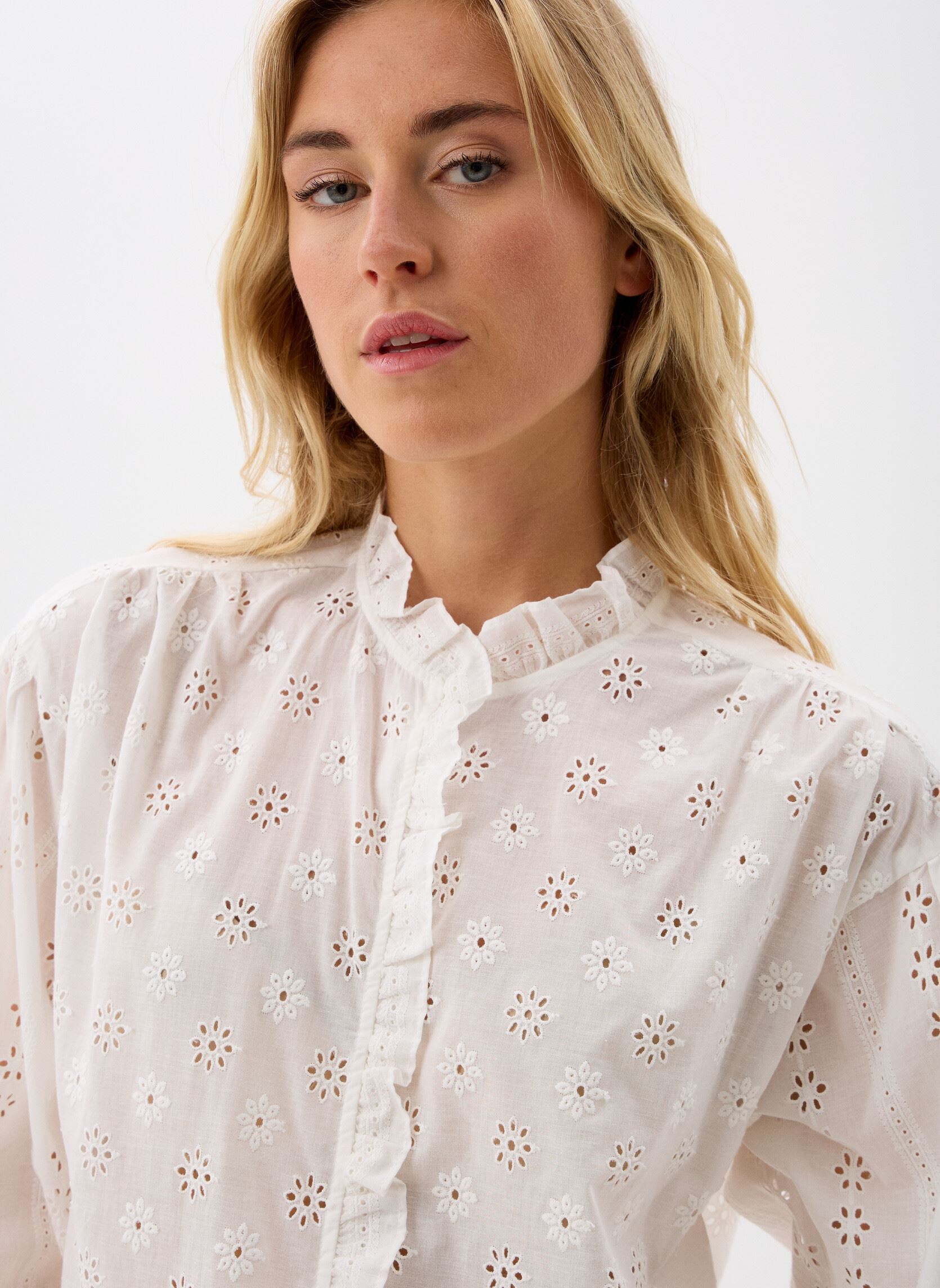 Blouses met lange mouwen SATINE dames wit Des Petits Hauts Blouses met lange mouwen SATINE dames wit ECRU