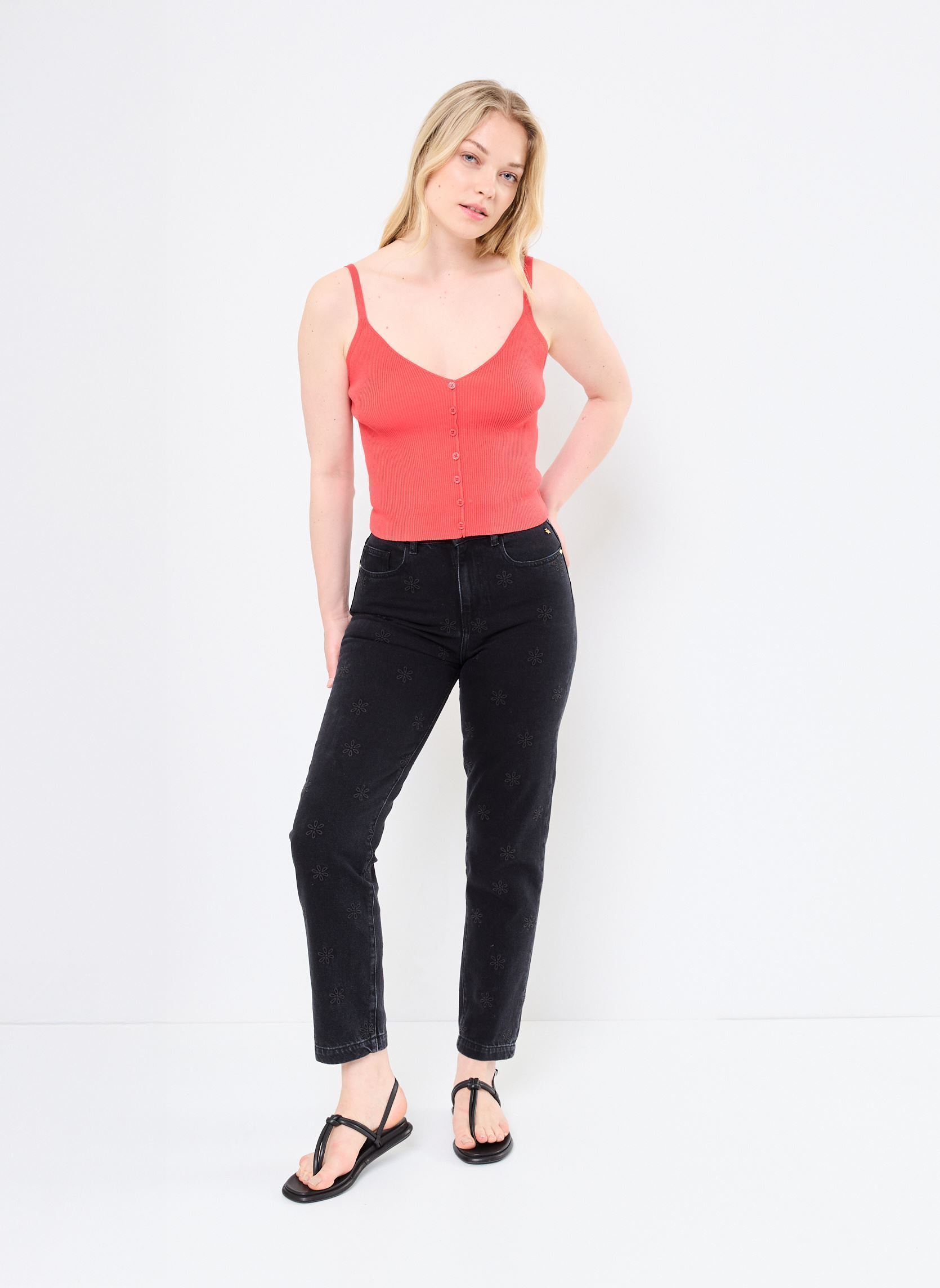 Rechte broeken LOUISETTEB dames zwart Des Petits Hauts Rechte broeken LOUISETTEB dames zwart Dark