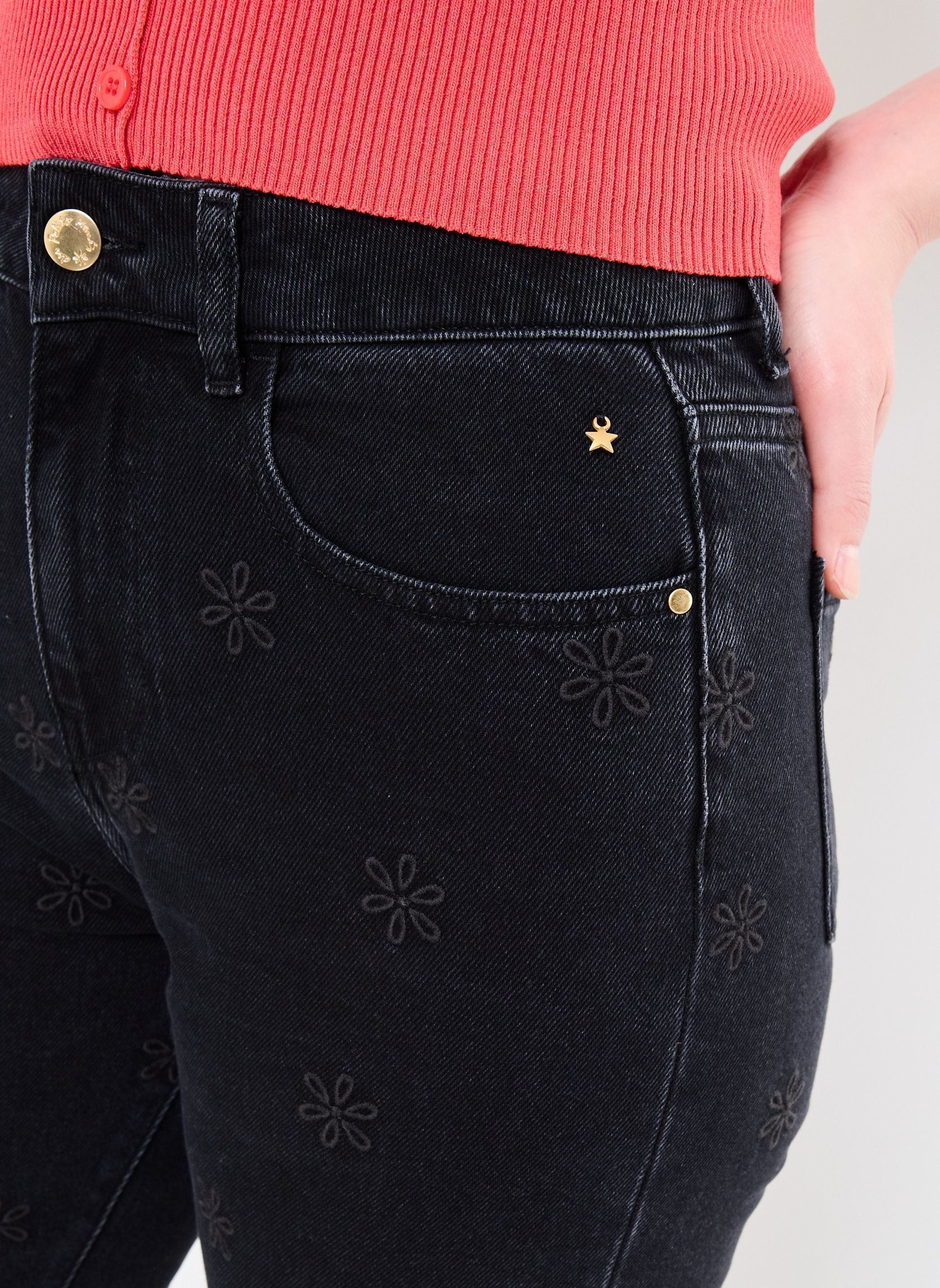 Rechte broeken LOUISETTEB dames zwart Des Petits Hauts Rechte broeken LOUISETTEB dames zwart Dark