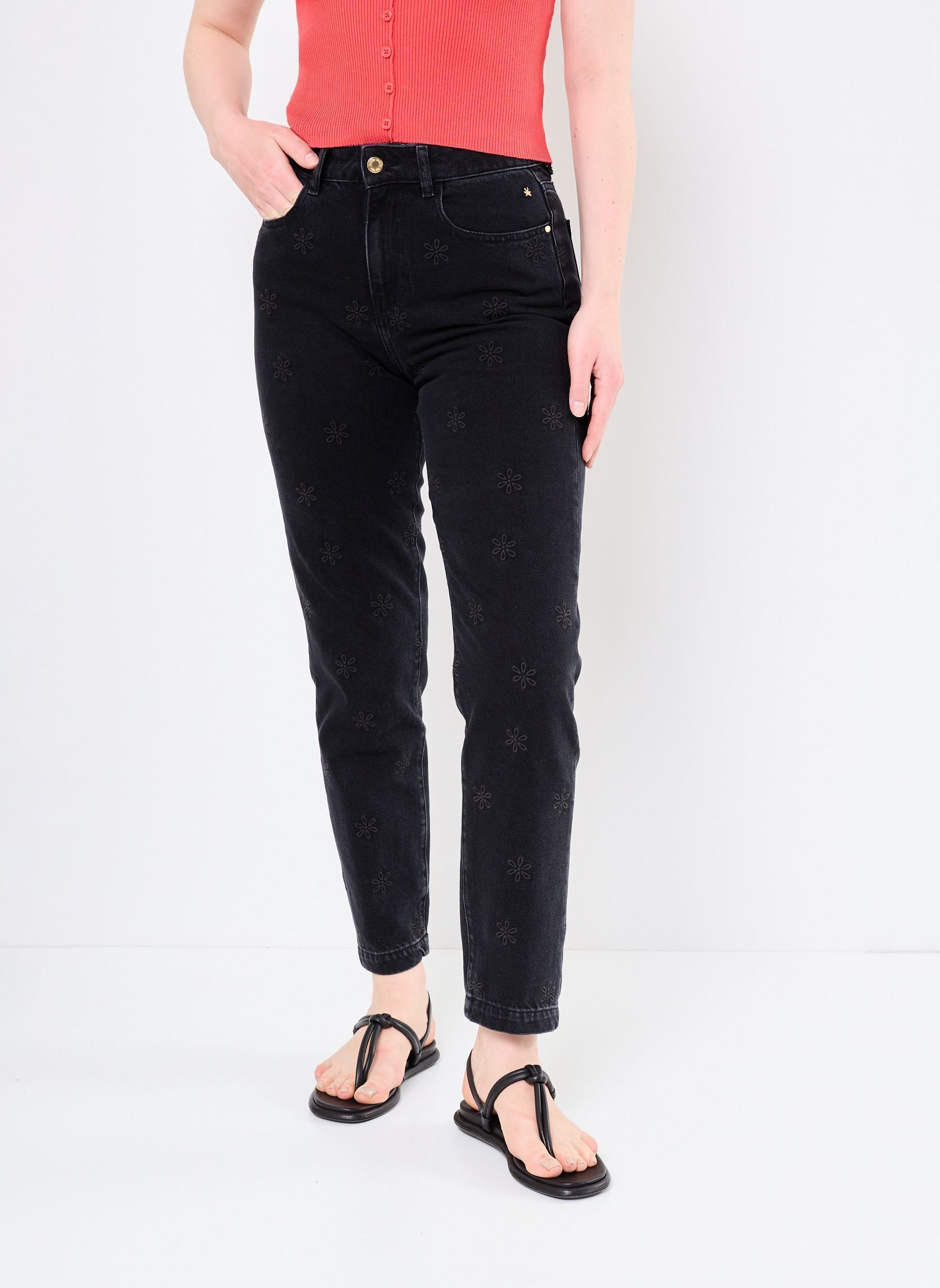 Rechte broeken LOUISETTEB dames zwart Des Petits Hauts Rechte broeken LOUISETTEB dames zwart Dark