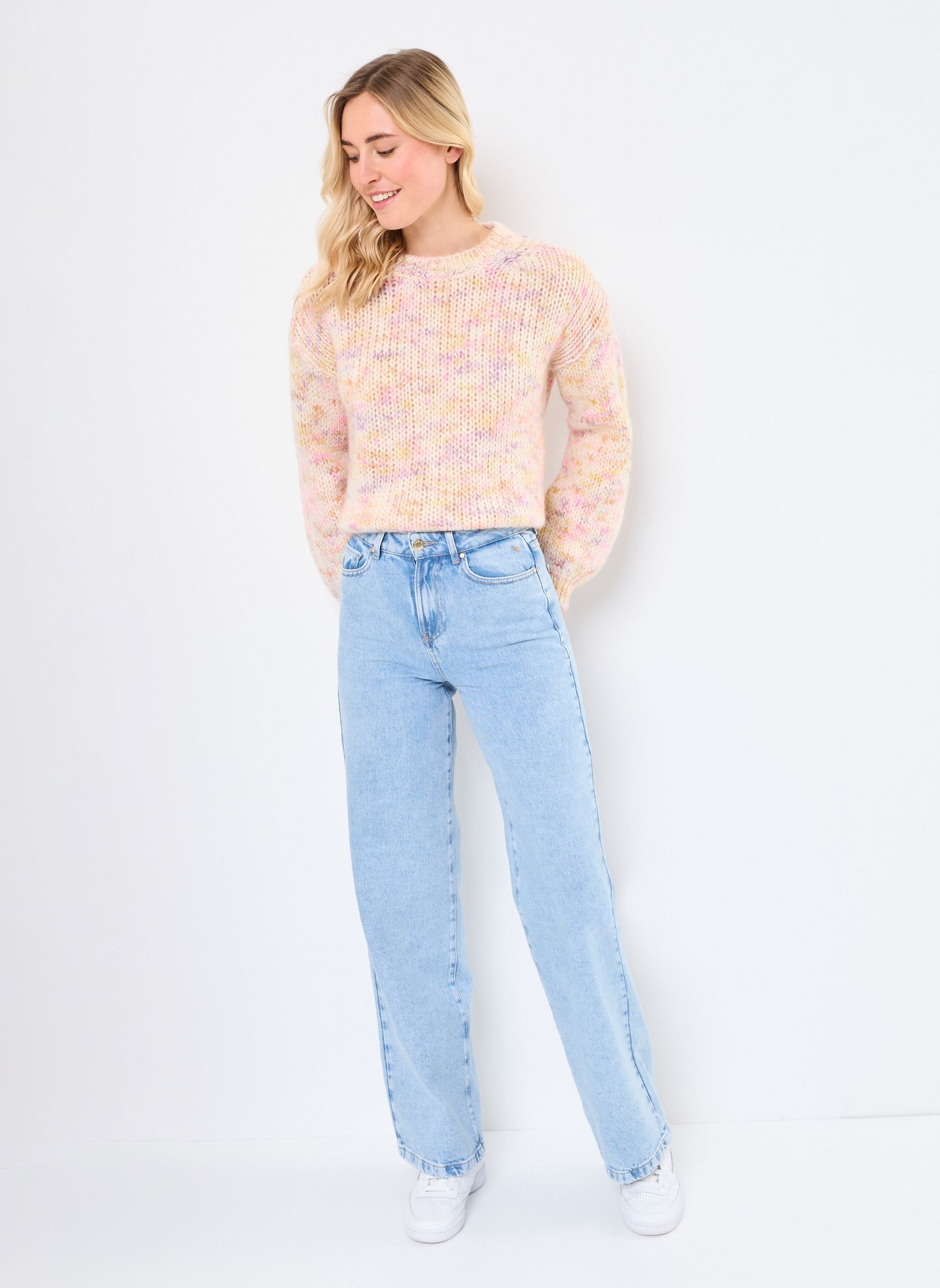 Pantalons larges LOUELA2 femme bleu Des Petits Hauts Pantalons larges LOUELA2 femme bleu BLEACH
