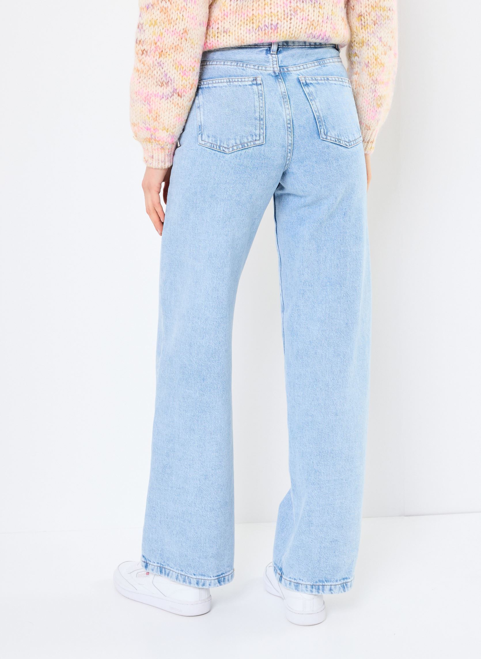 Pantalons larges LOUELA2 femme bleu Des Petits Hauts Pantalons larges LOUELA2 femme bleu BLEACH