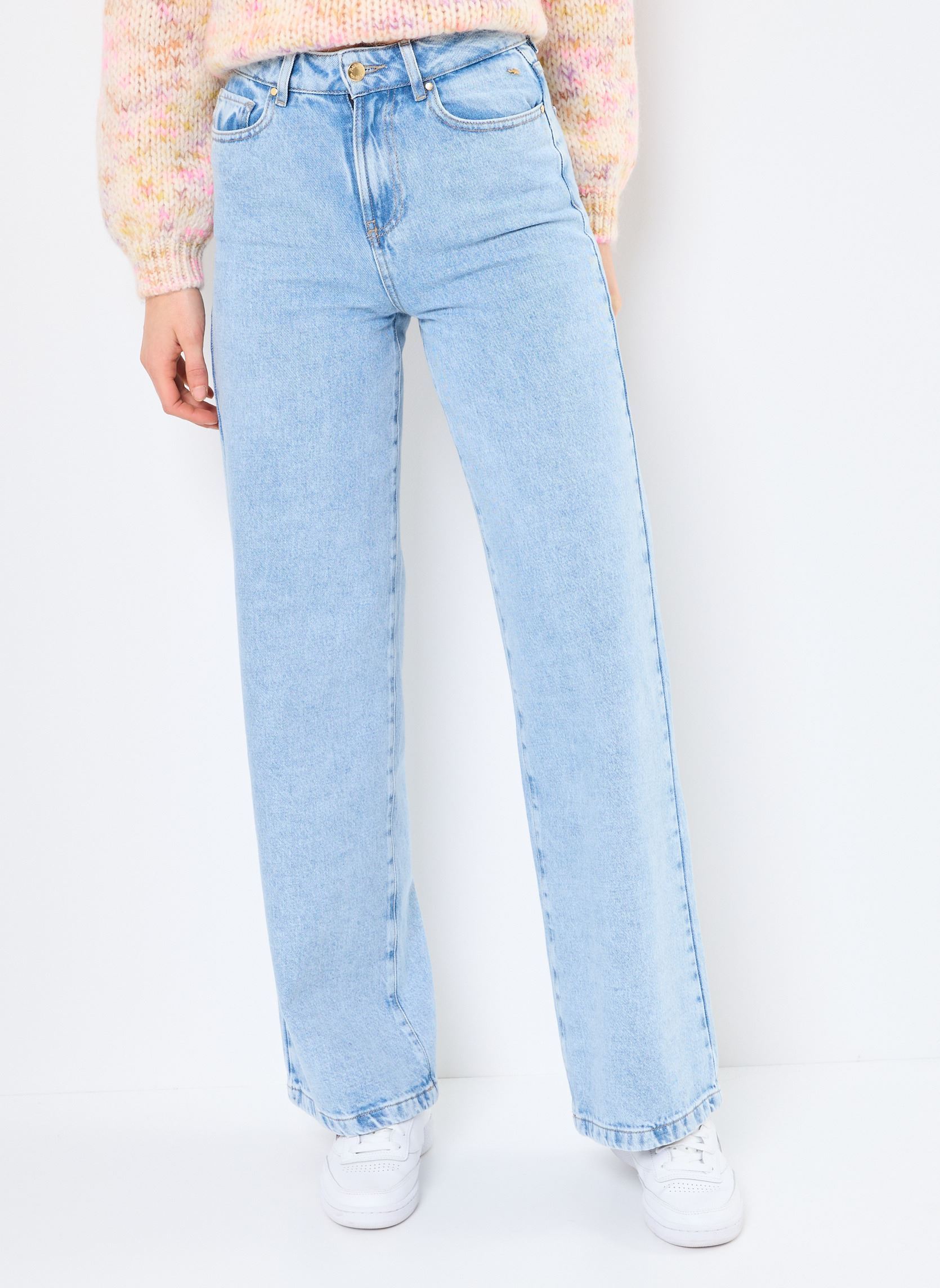 Pantalons larges LOUELA2 femme bleu Des Petits Hauts Pantalons larges LOUELA2 femme bleu BLEACH