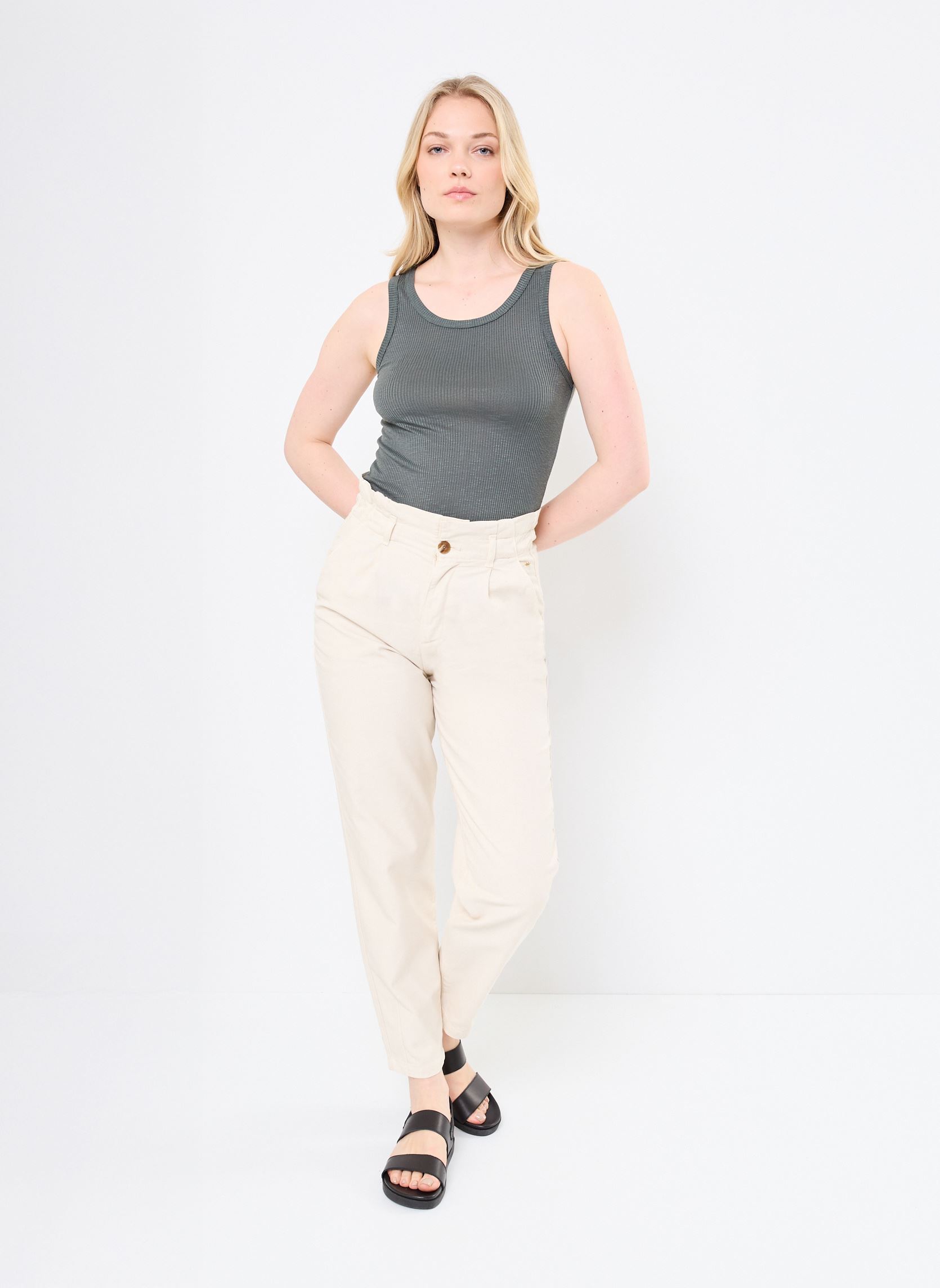 Chino broeken SANTINO dames beige Des Petits Hauts Chino broeken SANTINO dames beige CREME