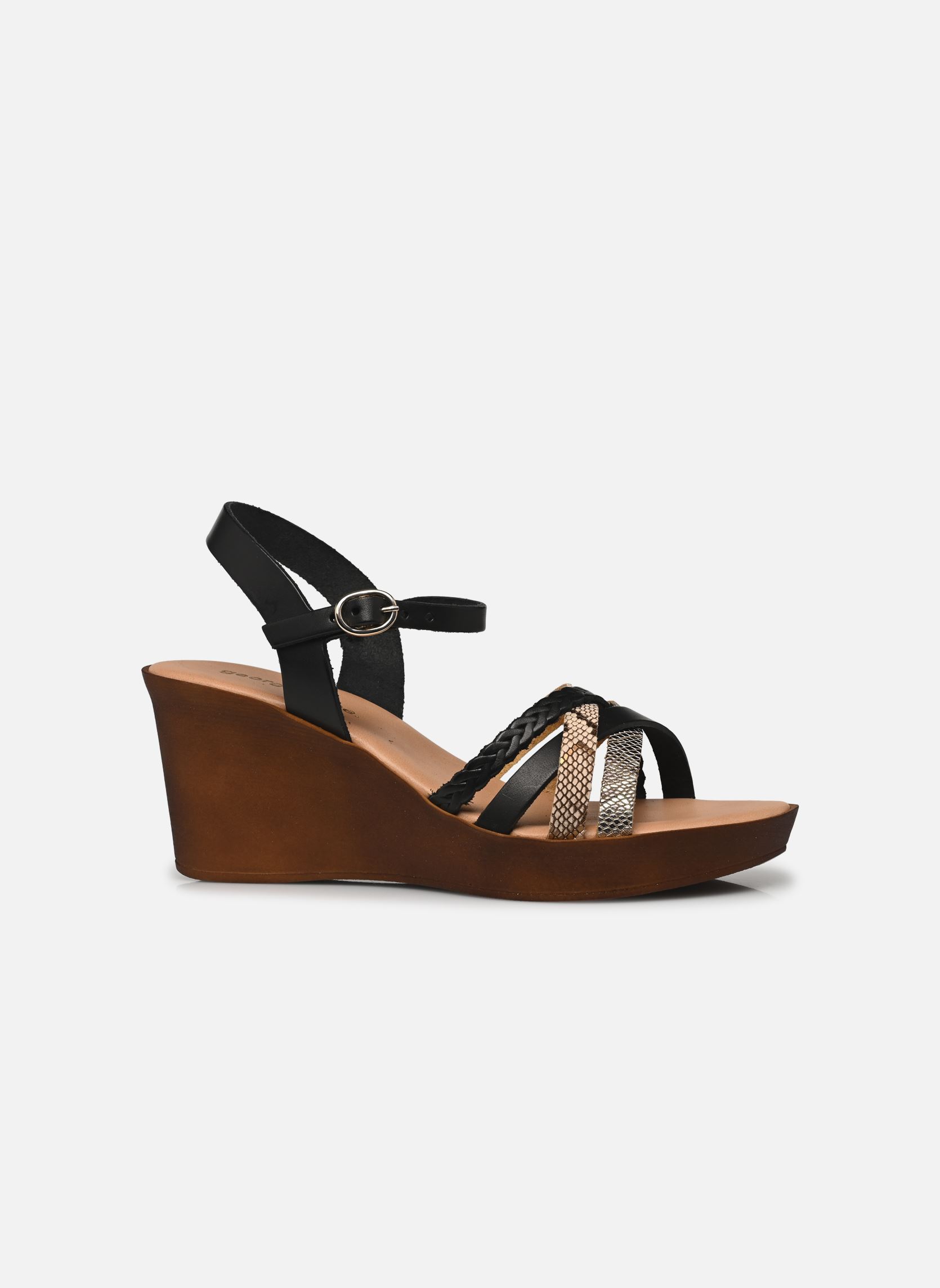 Sandalias y plataformas de cuña New Dopila - sandales compensées mujer negro Georgia Rose Sandalias y plataformas de cuña New Dopila - sandales compensées mujer negro NOIR