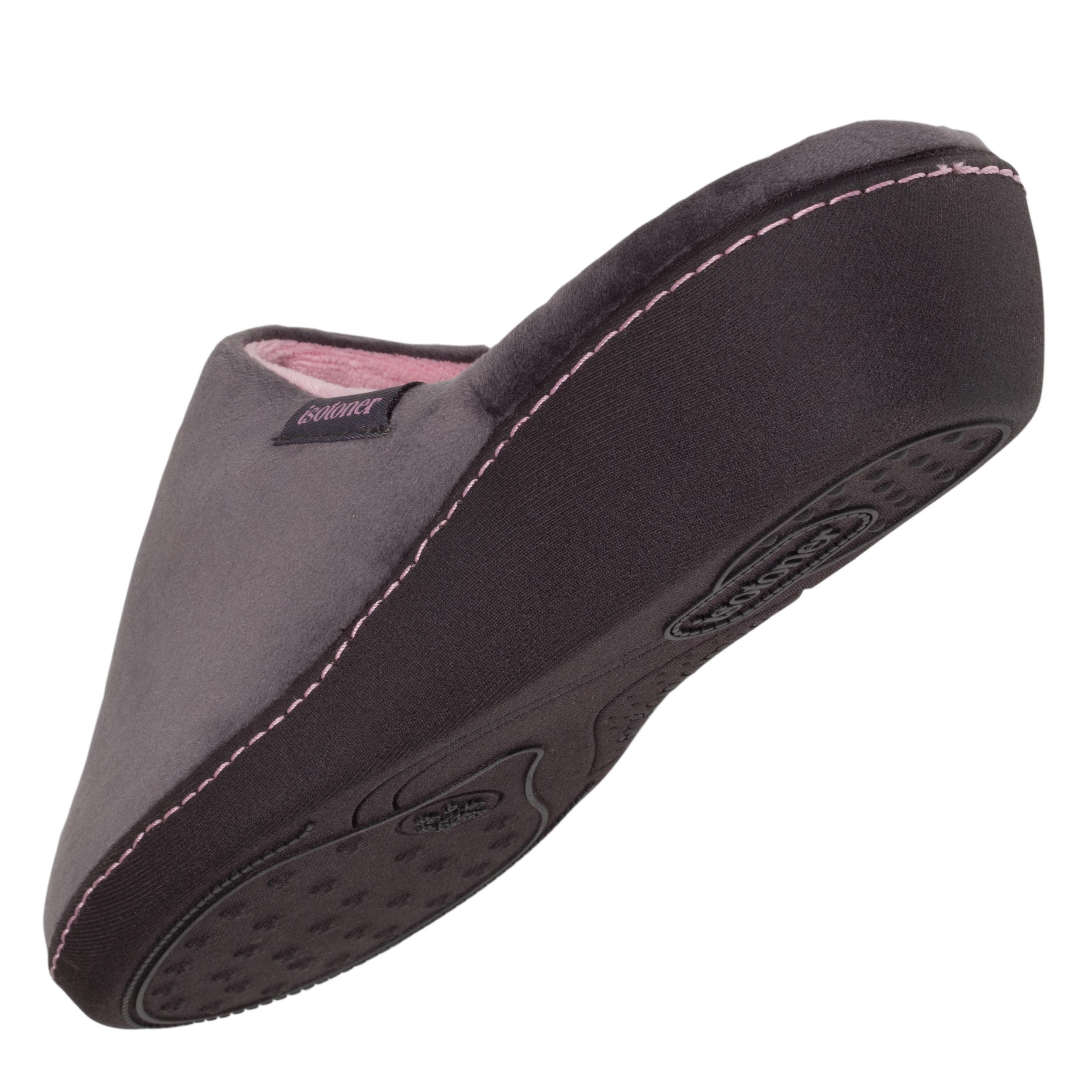 Chaussons femme mules en velours côtelé à semelle