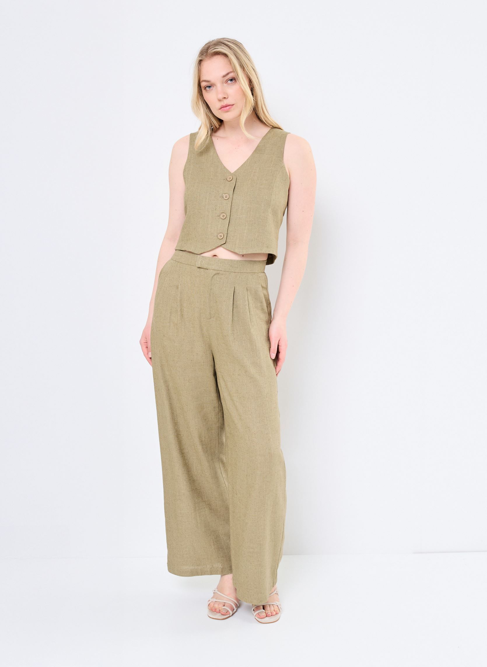 Gilets PL276DP femme vert Lili Sidonio Gilets PL276DP femme vert KHAKI
