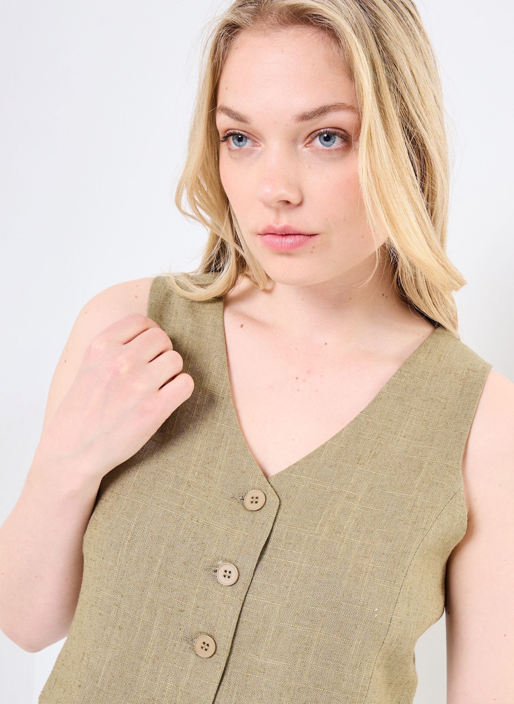 Gilets PL276DP femme vert Lili Sidonio Gilets PL276DP femme vert KHAKI