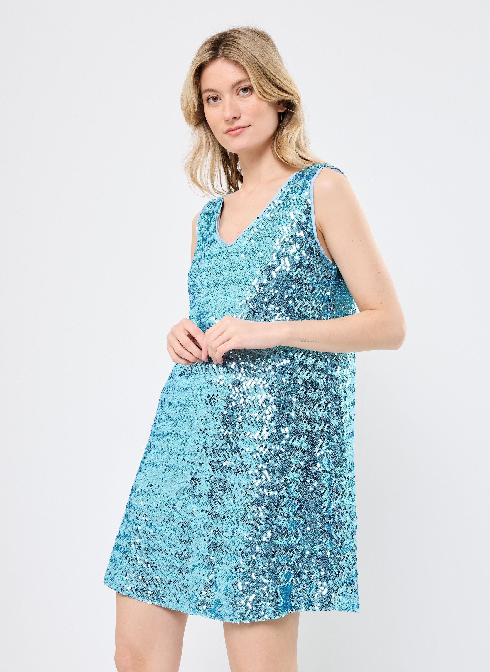 Robes EL1119DP femme bleu Lili Sidonio Robes EL1119DP femme bleu TURQUOISE
