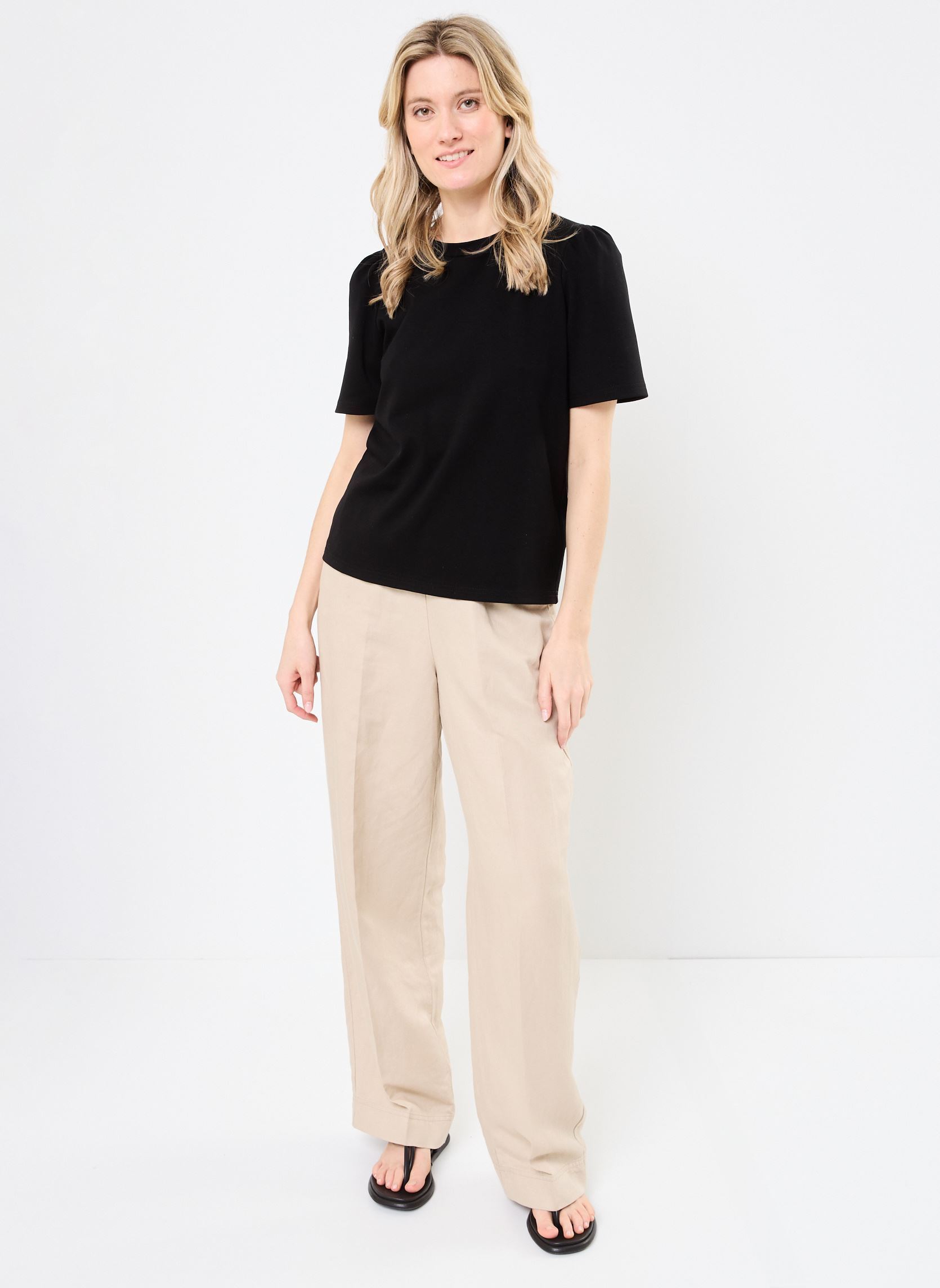 Tee-shirts manches courtes EL1129DP femme noir Lili Sidonio Tee-shirts manches courtes EL1129DP femme noir BLACK