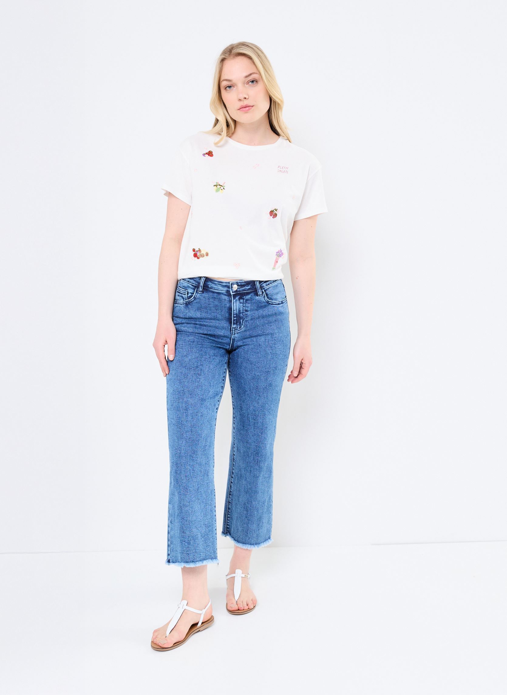Pantalons droit EL988BDE femme bleu Lili Sidonio Pantalons droit EL988BDE femme bleu DENIM BLUE