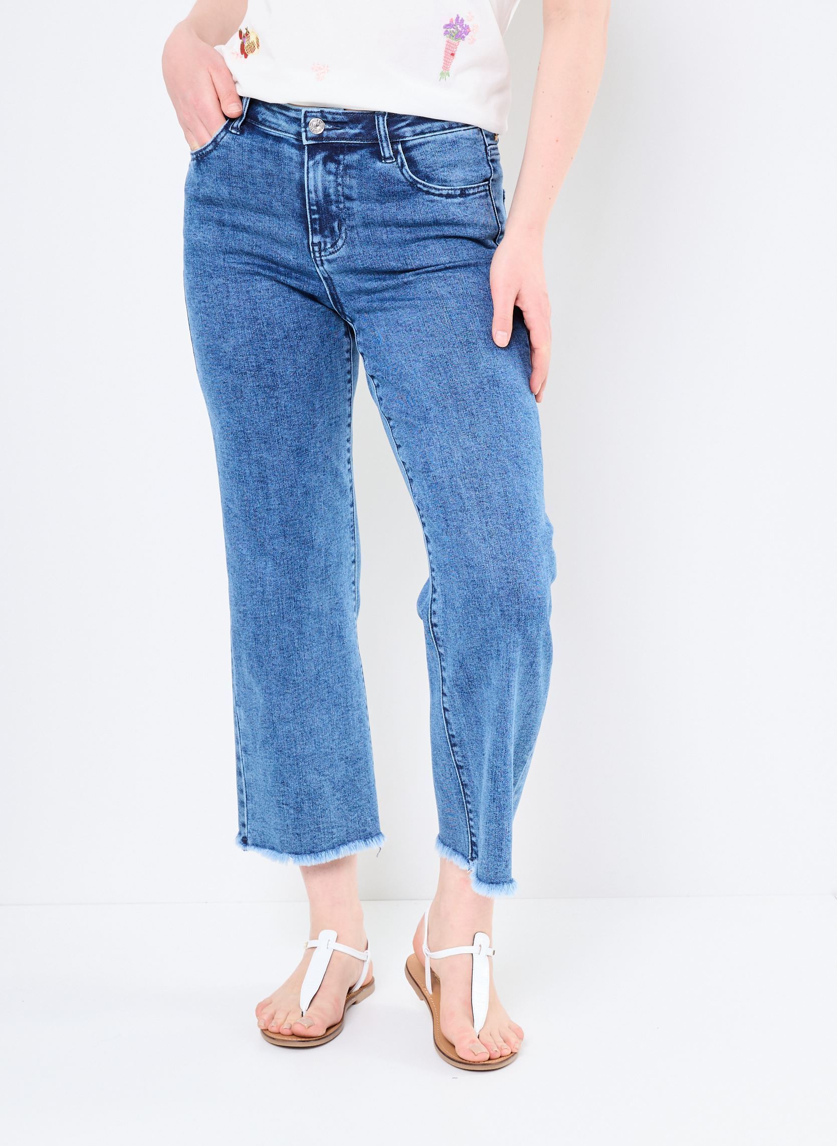 Pantalons droit EL988BDE femme bleu Lili Sidonio Pantalons droit EL988BDE femme bleu DENIM BLUE