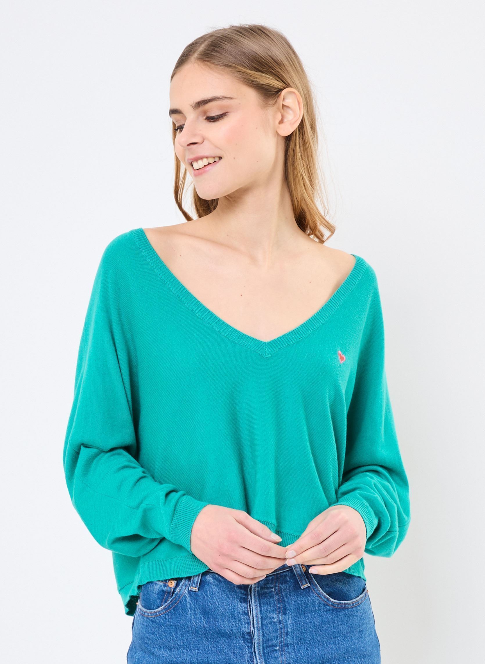 Pulls ELV65DP femme vert Lili Sidonio Pulls ELV65DP femme vert EMERALD GREEN