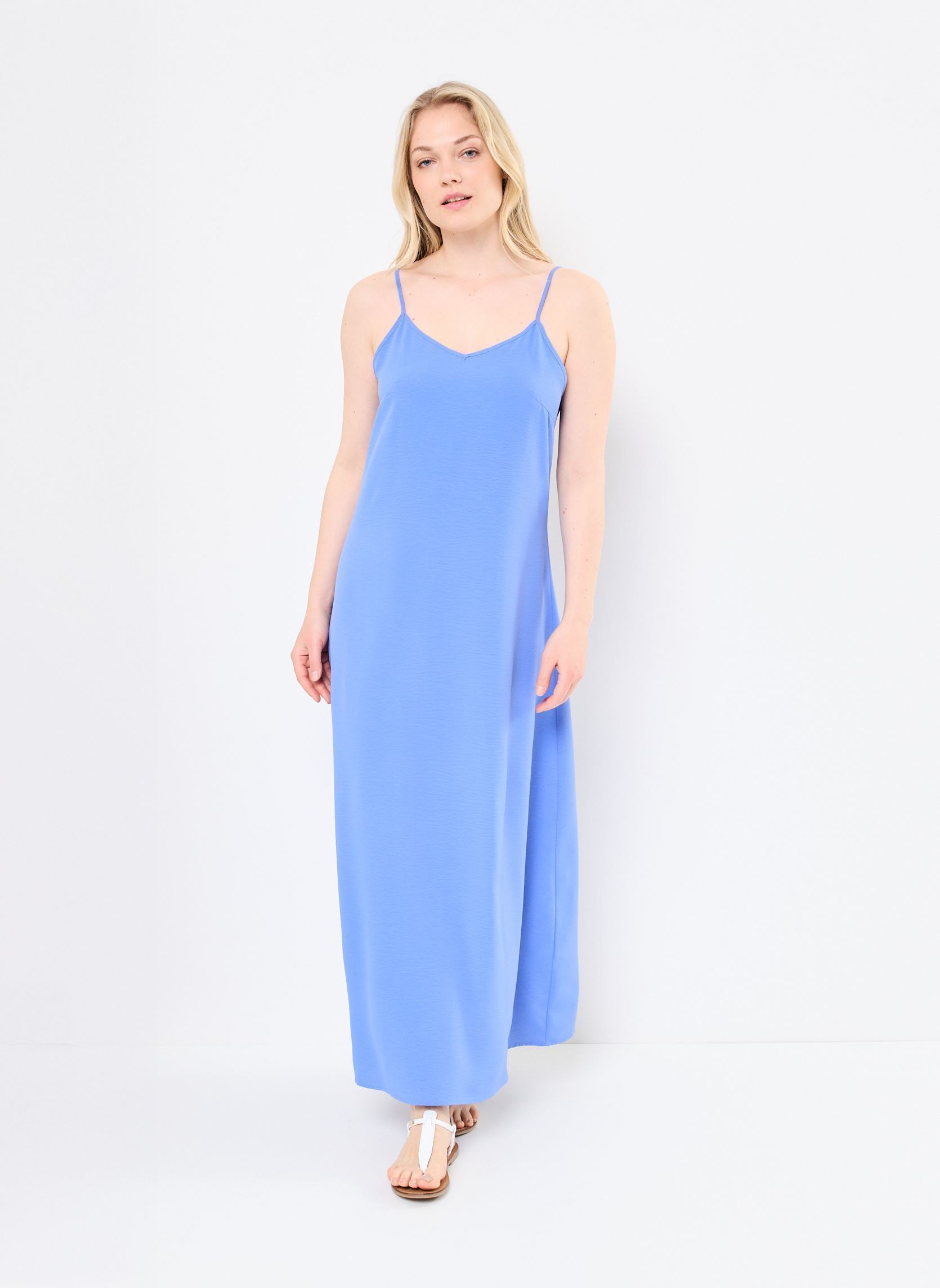 Robes longues GL718DP femme bleu Lili Sidonio Robes longues GL718DP femme bleu BLUE