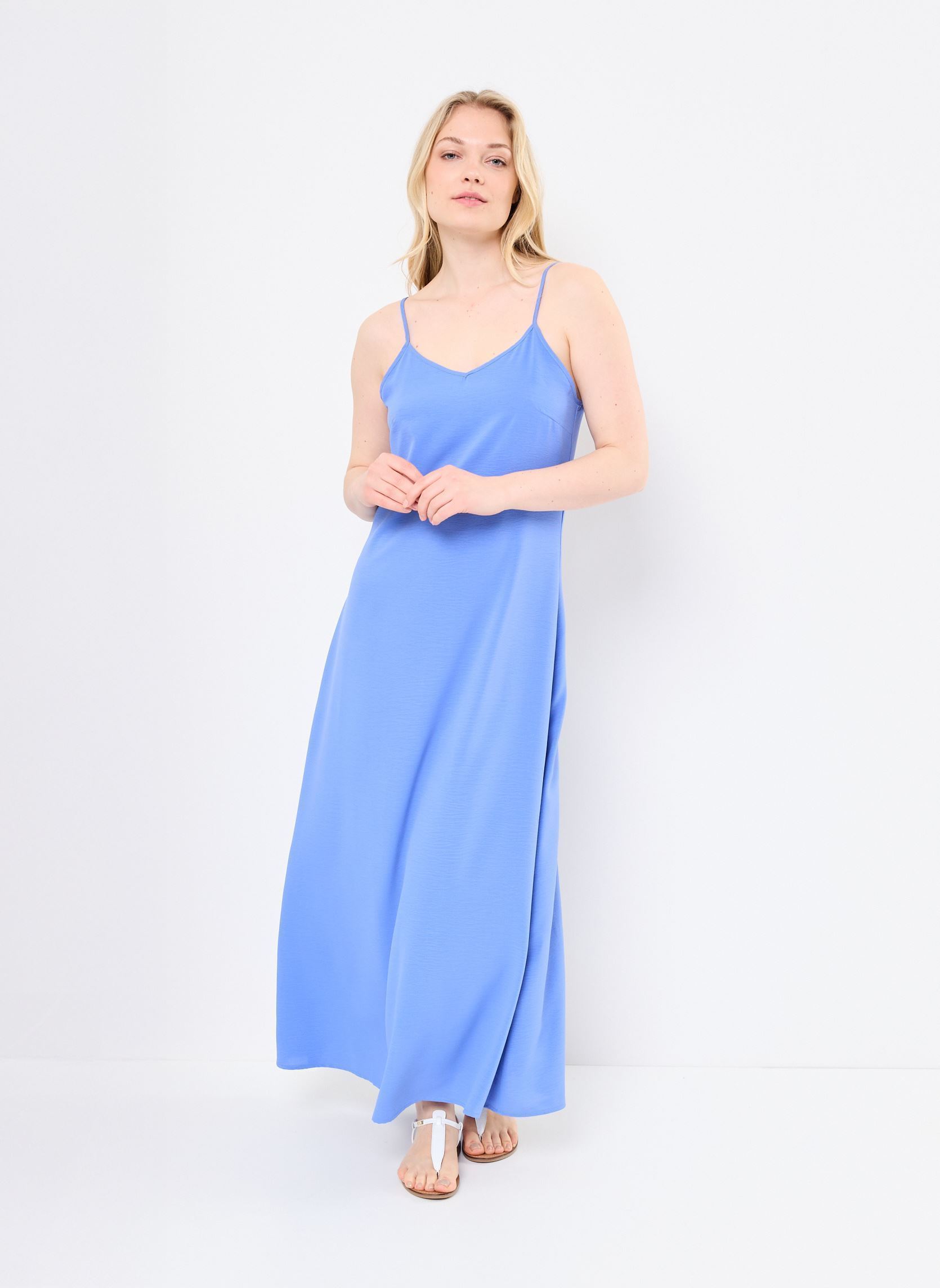 Robes longues GL718DP femme bleu Lili Sidonio Robes longues GL718DP femme bleu BLUE