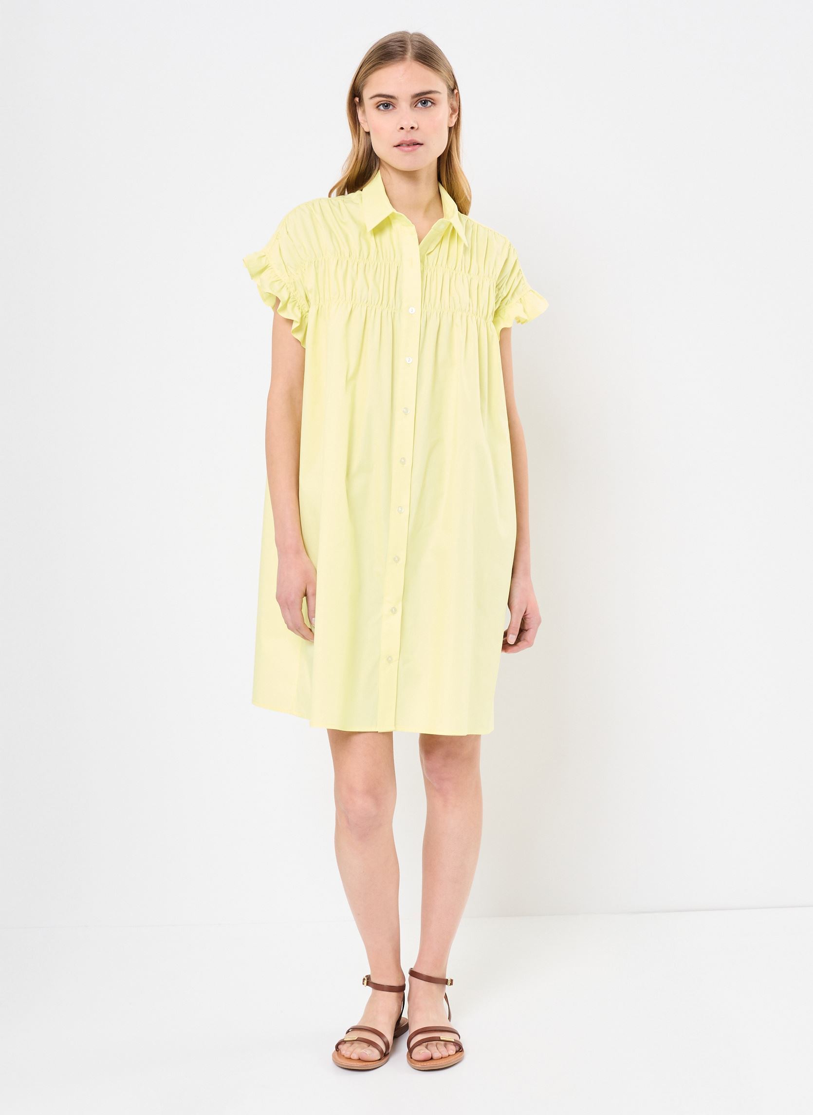 Robes Chemise LAL154ADP femme jaune Lili Sidonio Robes Chemise LAL154ADP femme jaune YELLOW