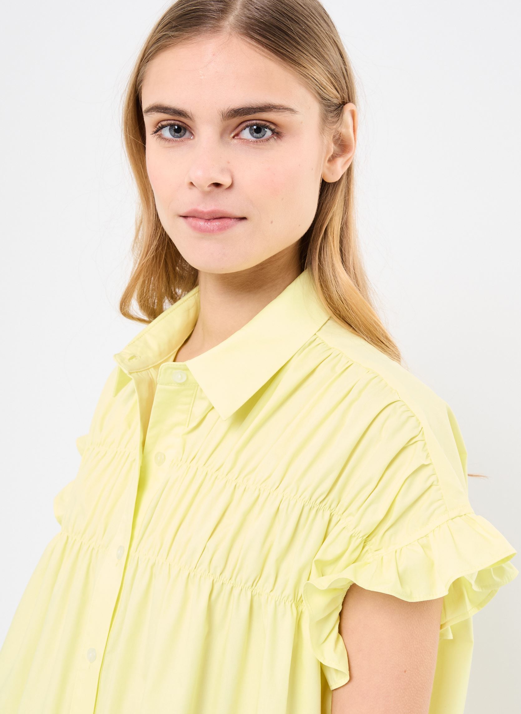 Robes Chemise LAL154ADP femme jaune Lili Sidonio Robes Chemise LAL154ADP femme jaune YELLOW