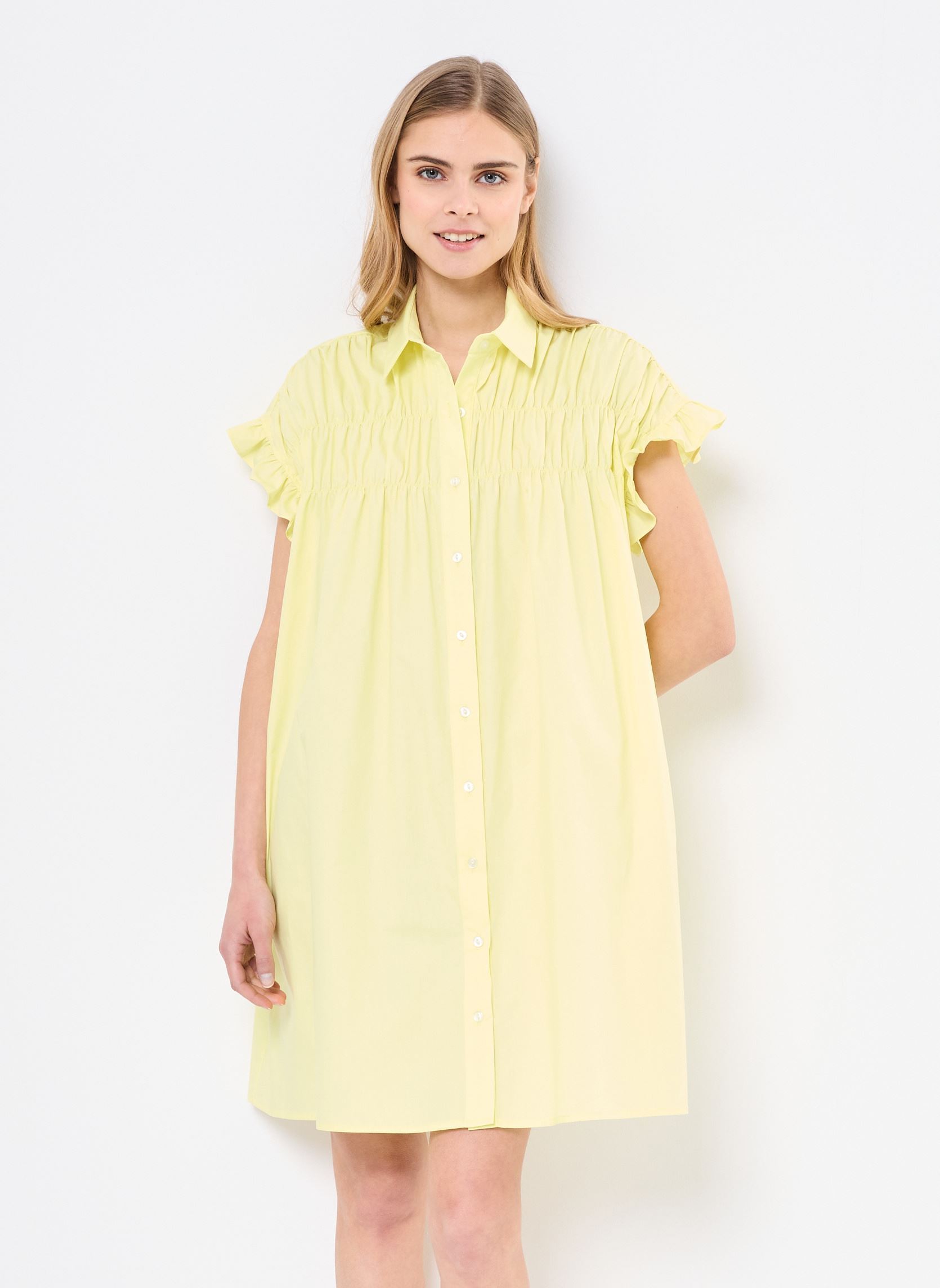Robes Chemise LAL154ADP femme jaune Lili Sidonio Robes Chemise LAL154ADP femme jaune YELLOW