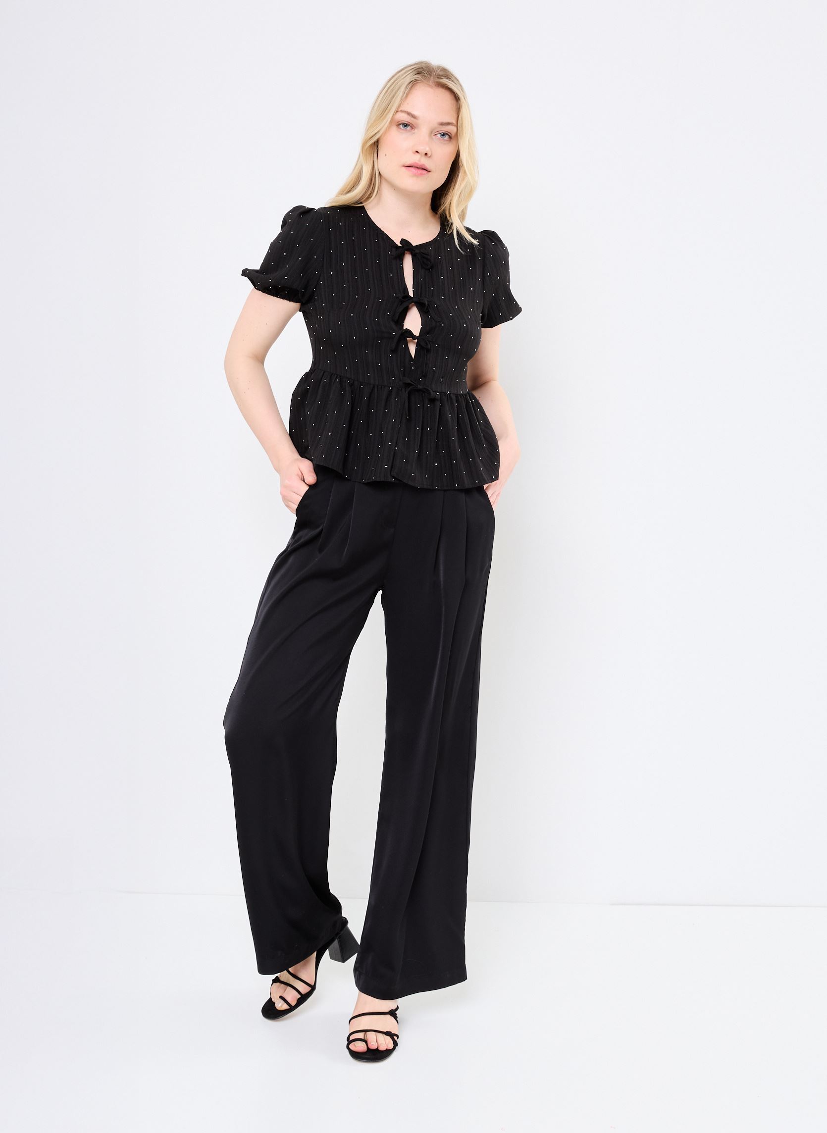 Bluse a maniche corte LAL576DP donna nero Lili Sidonio Bluse a maniche corte LAL576DP donna nero BLACK