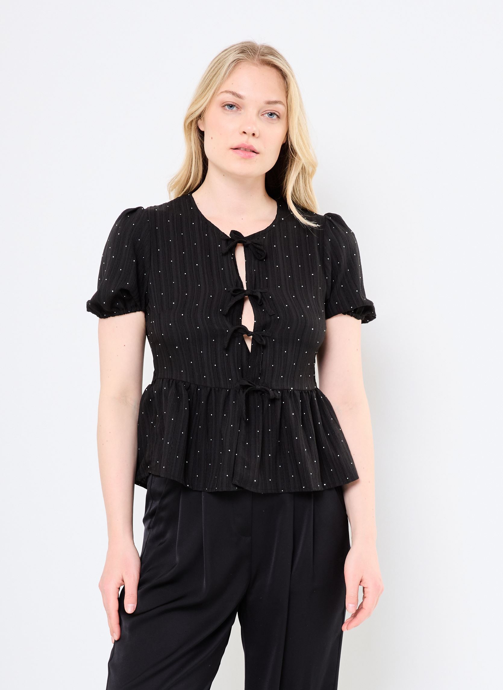 Bluse a maniche corte LAL576DP donna nero Lili Sidonio Bluse a maniche corte LAL576DP donna nero BLACK