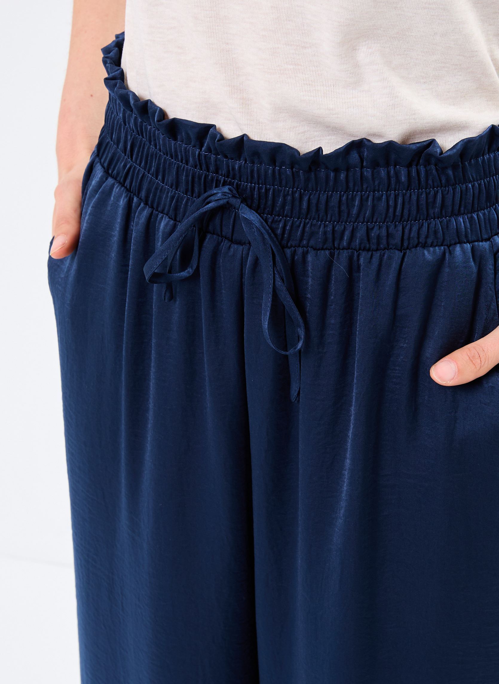 Wijde broeken ML24DP dames blauw Lili Sidonio Wijde broeken ML24DP dames blauw NAVY BLUE