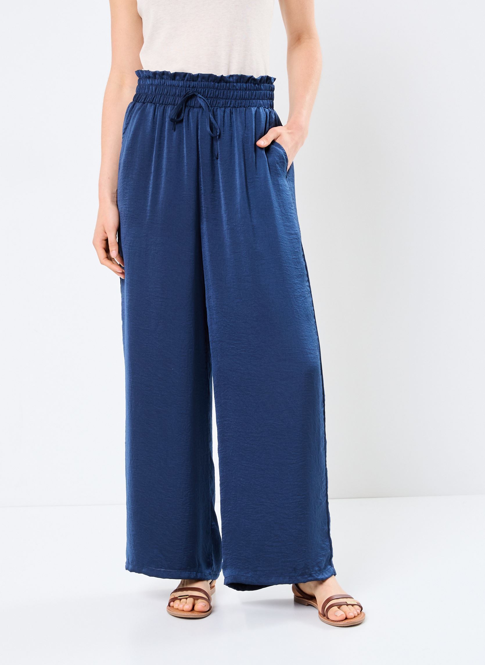 Wijde broeken ML24DP dames blauw Lili Sidonio Wijde broeken ML24DP dames blauw NAVY BLUE
