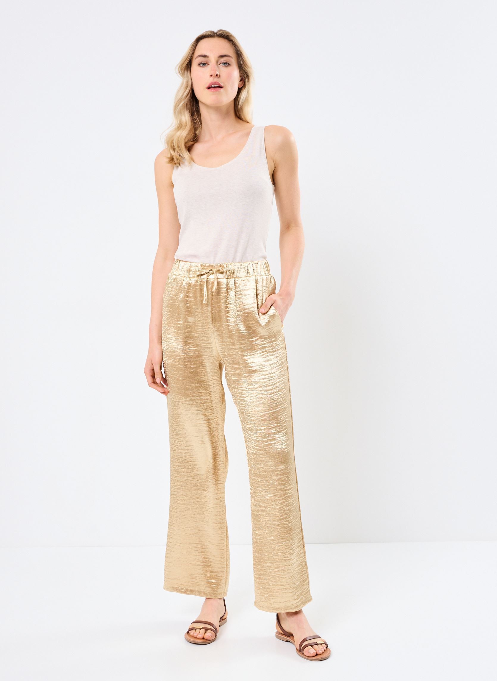Pantalons droit ML53DP femme or et bronze Lili Sidonio Pantalons droit ML53DP femme or et bronze GOLD