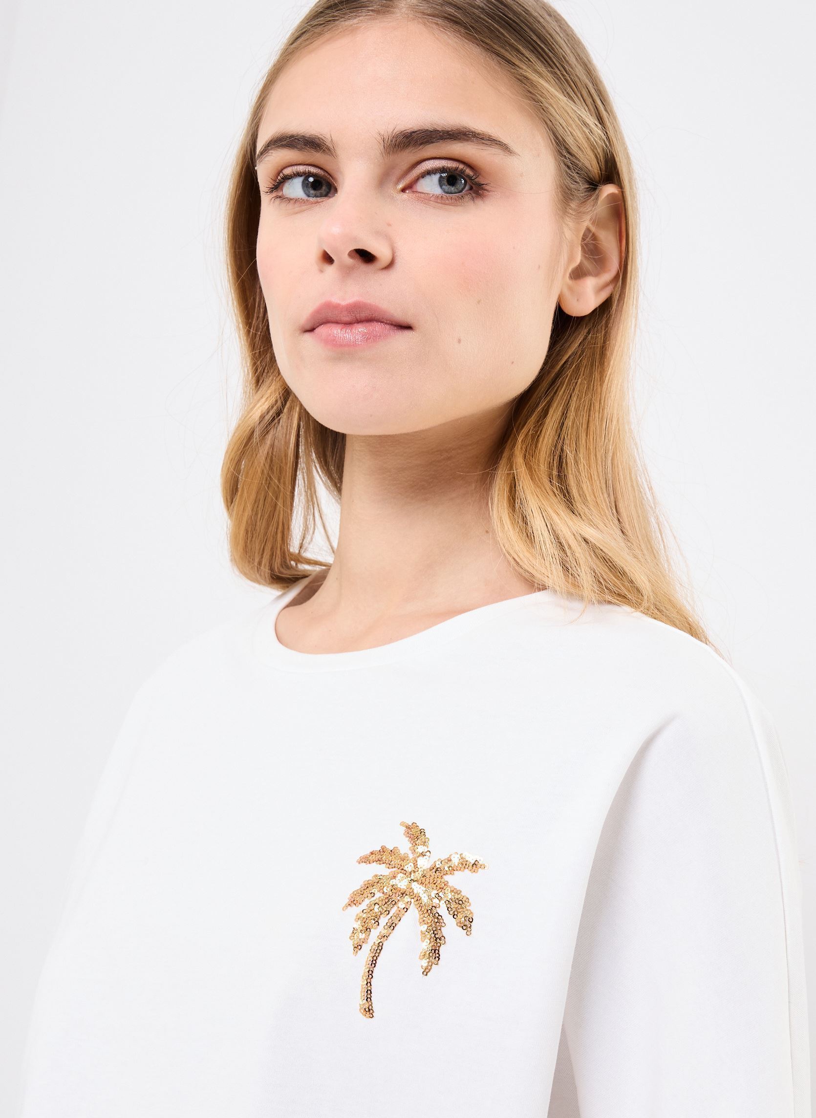 Tee-shirts manches courtes ML58DP femme blanc Lili Sidonio Tee-shirts manches courtes ML58DP femme blanc WHITE