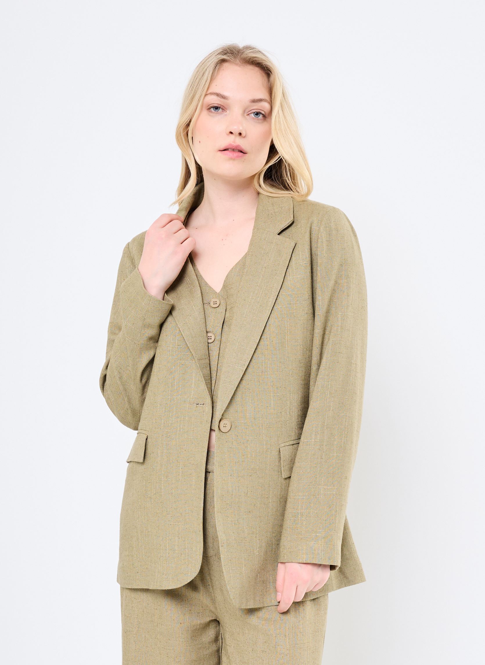 Vestes de blazer PL273ADP femme vert Lili Sidonio Vestes de blazer PL273ADP femme vert KHAKI