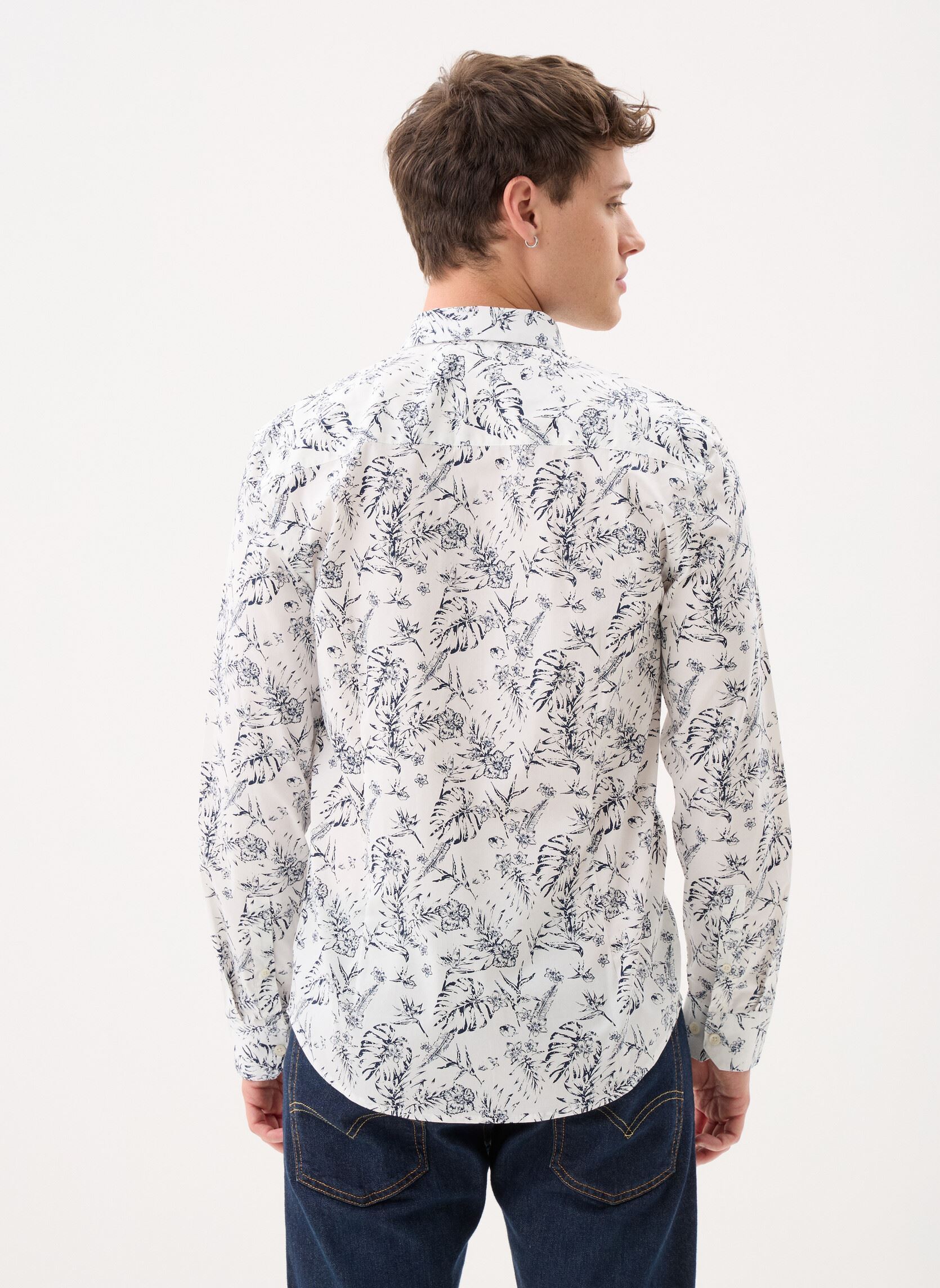 Chemises CAMBRONNE homme bleu MADE BY Chemises CAMBRONNE homme bleu FEUILLES1TONE_MARINE