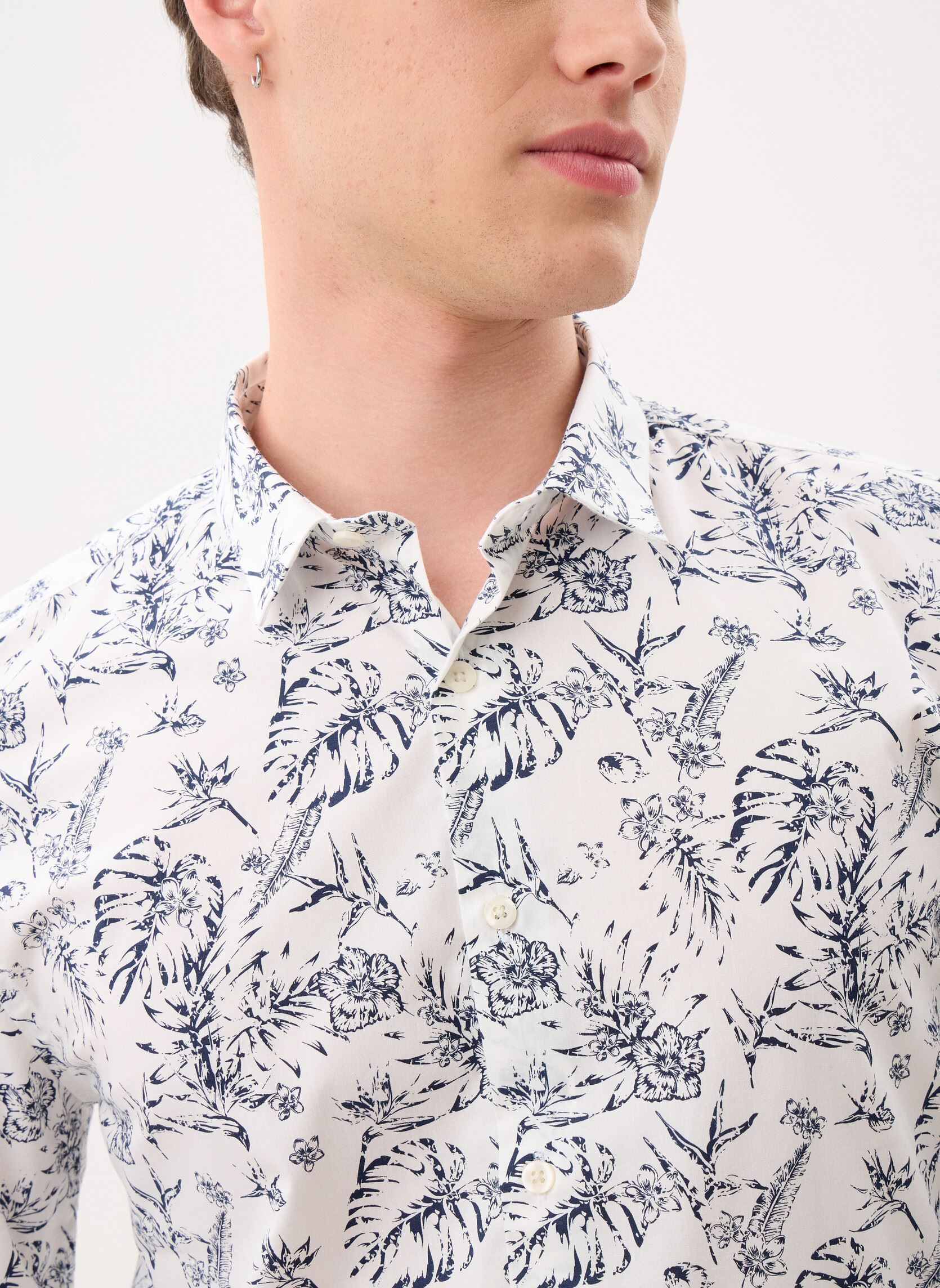 Chemises CAMBRONNE homme bleu MADE BY Chemises CAMBRONNE homme bleu FEUILLES1TONE_MARINE
