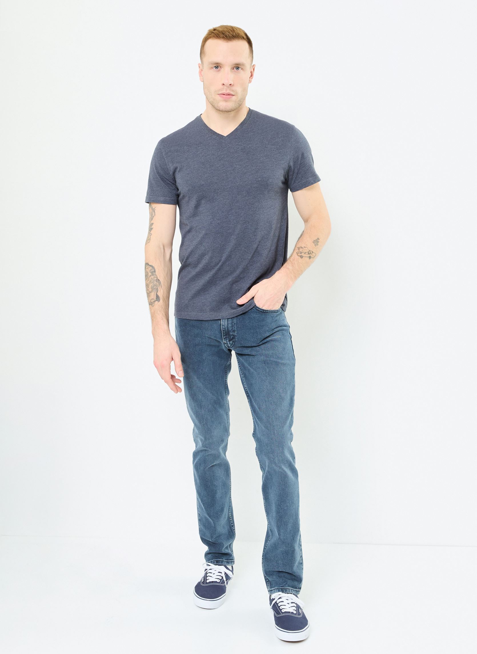 T-shirts TLEANDRO heren blauw MADE BY T-shirts TLEANDRO heren blauw Z*INDIGO CHINE