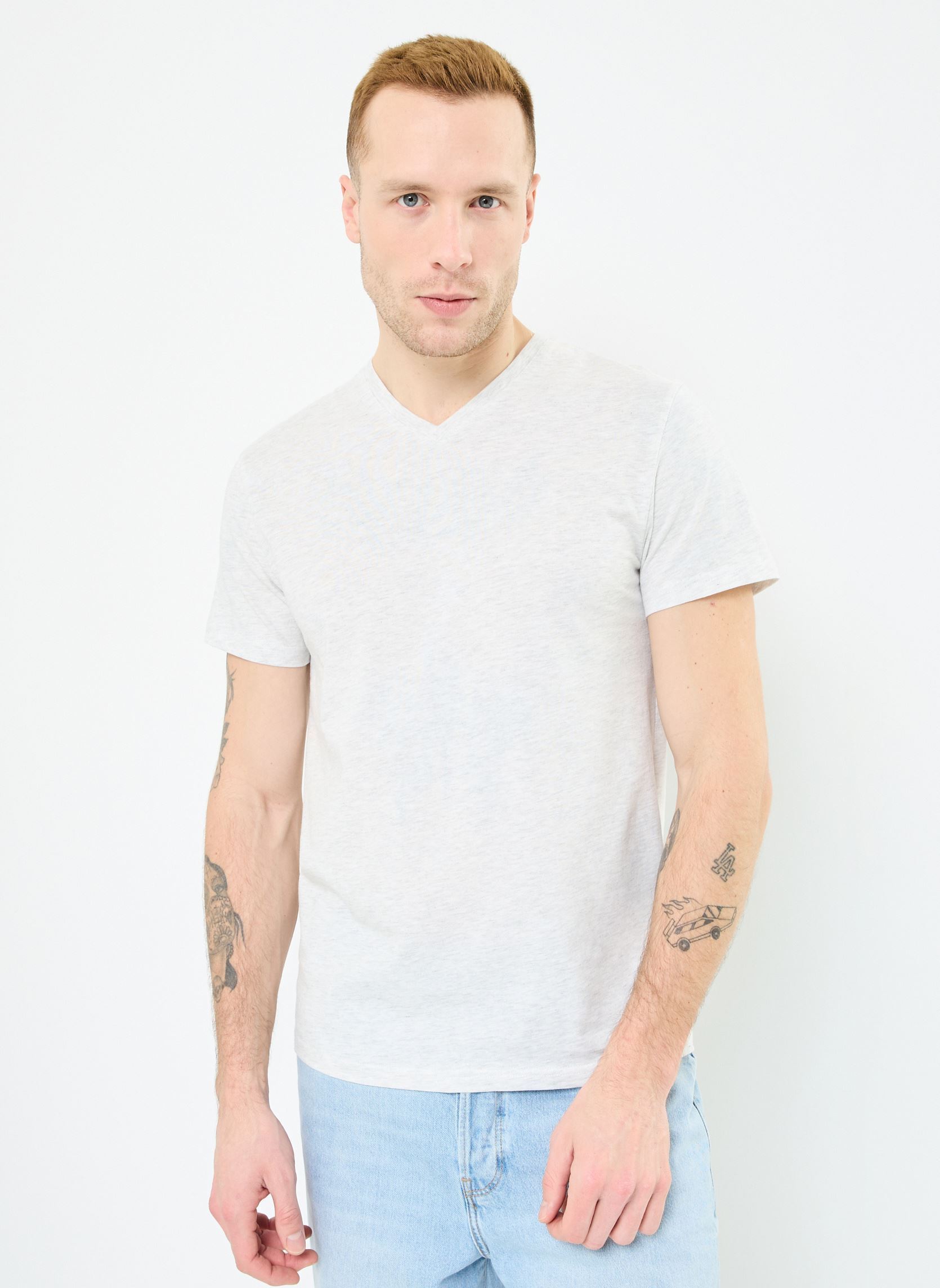 T-shirts TLEANDRO heren wit MADE BY T-shirts TLEANDRO heren wit Z*ECRU CHINE