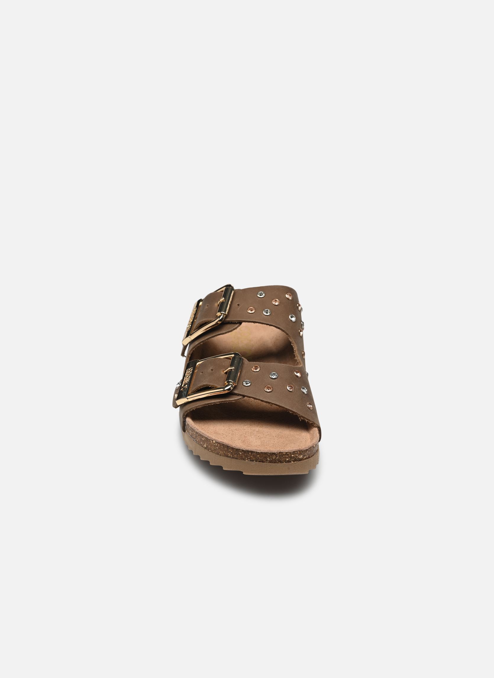 Flache Sandalen Two buckle sandal nubuck stras damen grün Colors of California Flache Sandalen Two buckle sandal nubuck stras damen grün NMIL
