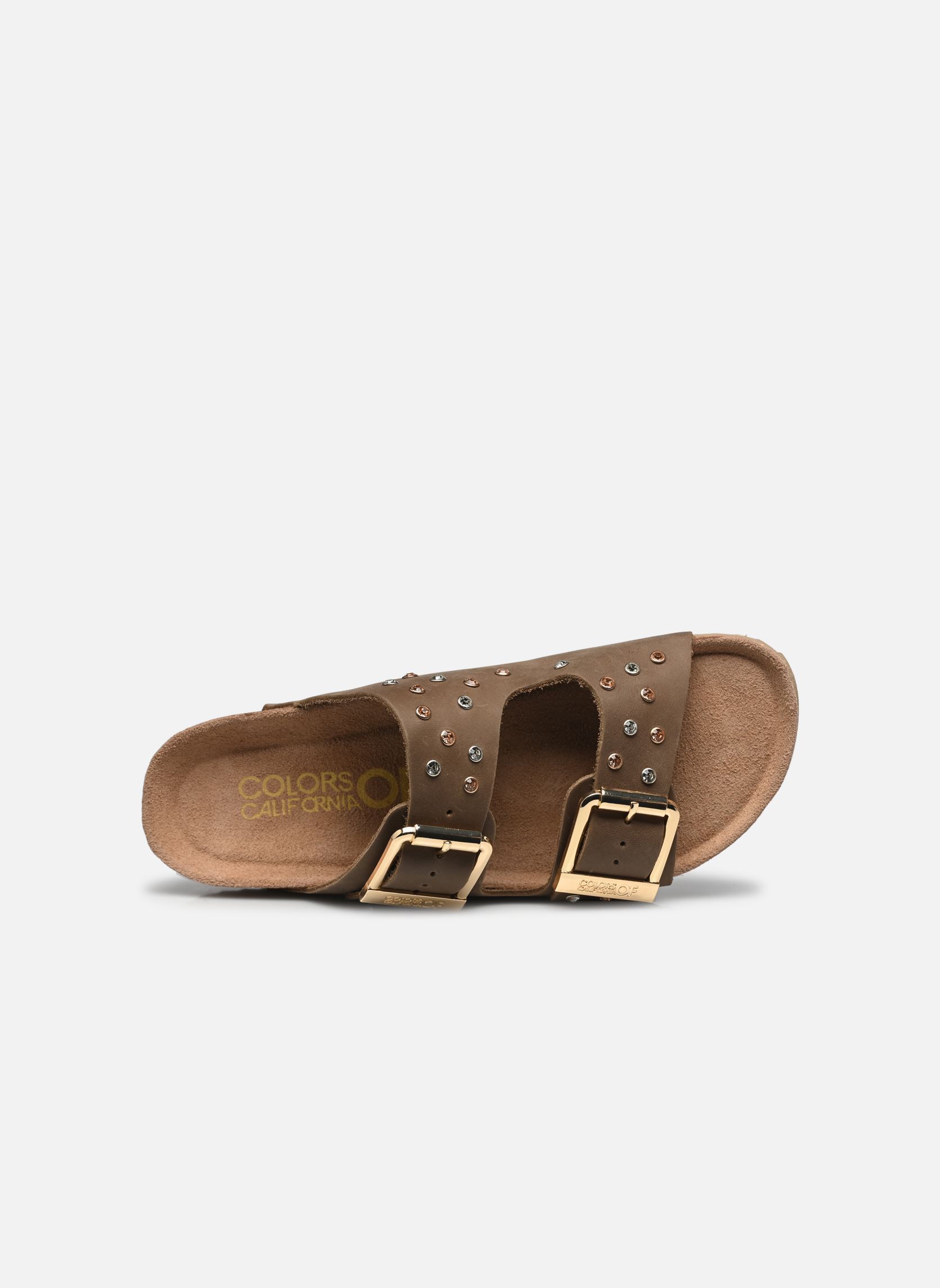 Flache Sandalen Two buckle sandal nubuck stras damen grün Colors of California Flache Sandalen Two buckle sandal nubuck stras damen grün NMIL