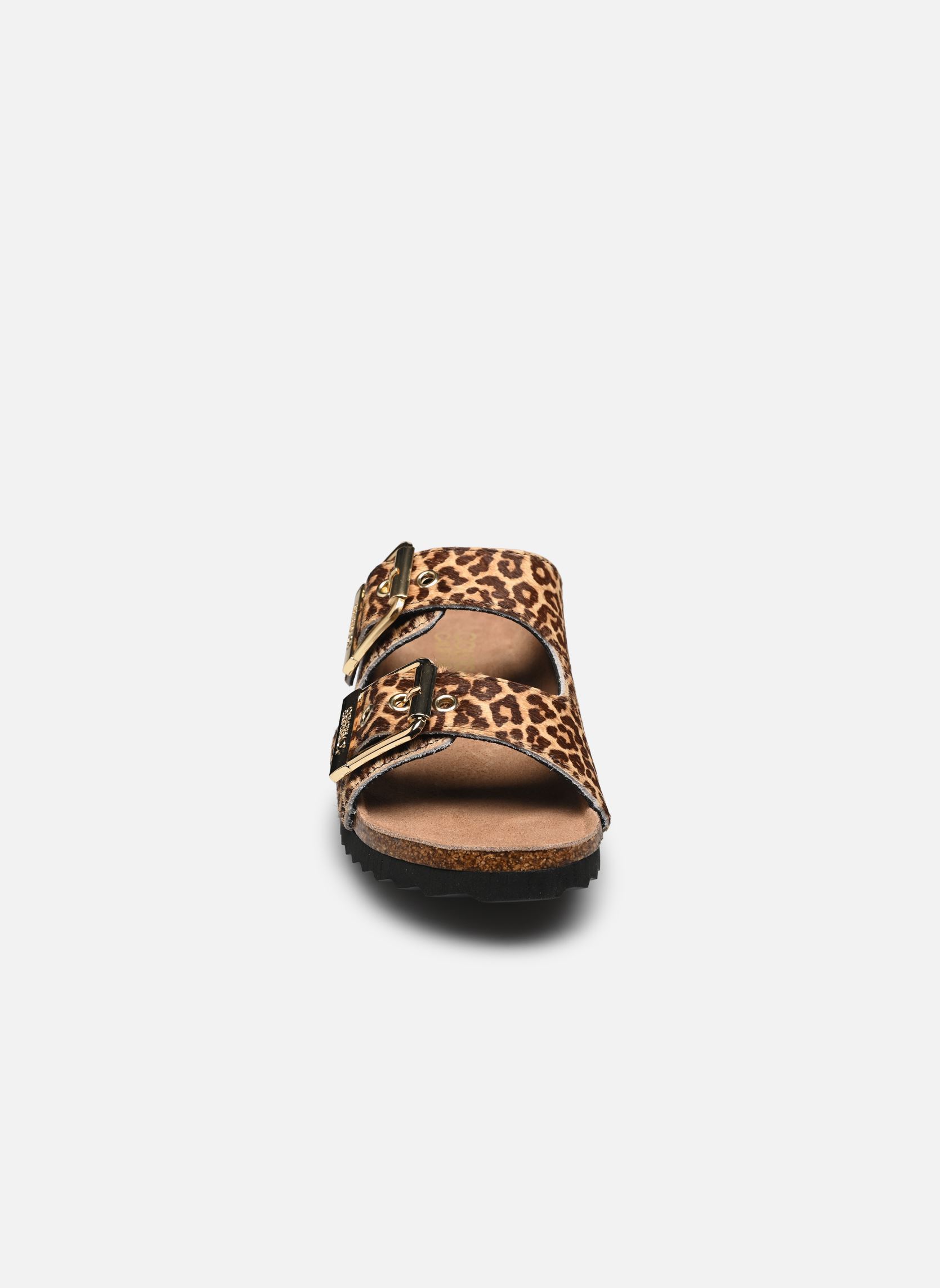 Mules et sabots Pony hair two buckle sandal femme marron Colors of California Mules et sabots Pony hair two buckle sandal femme marron LEO