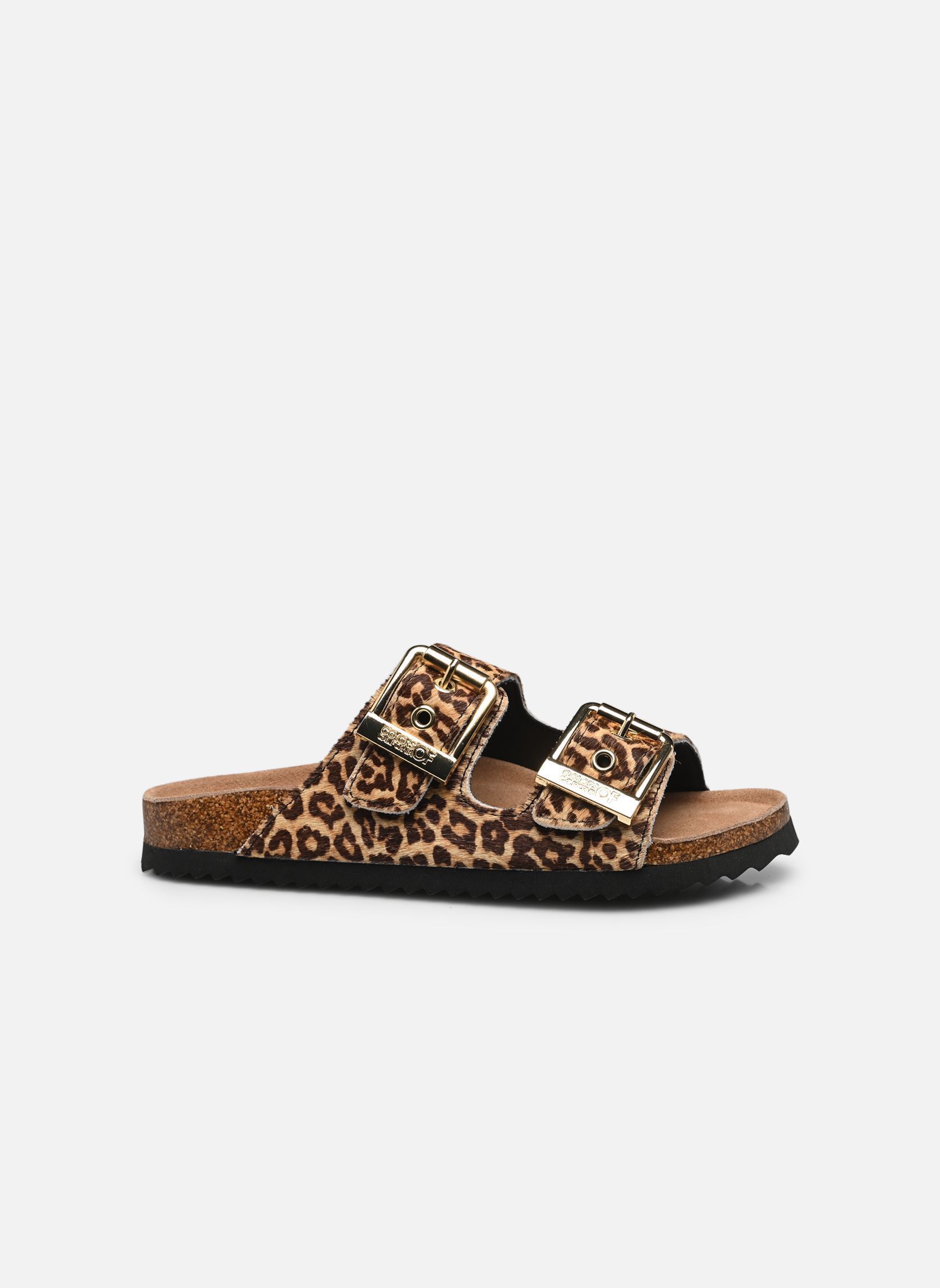 Mules et sabots Pony hair two buckle sandal femme marron Colors of California Mules et sabots Pony hair two buckle sandal femme marron LEO