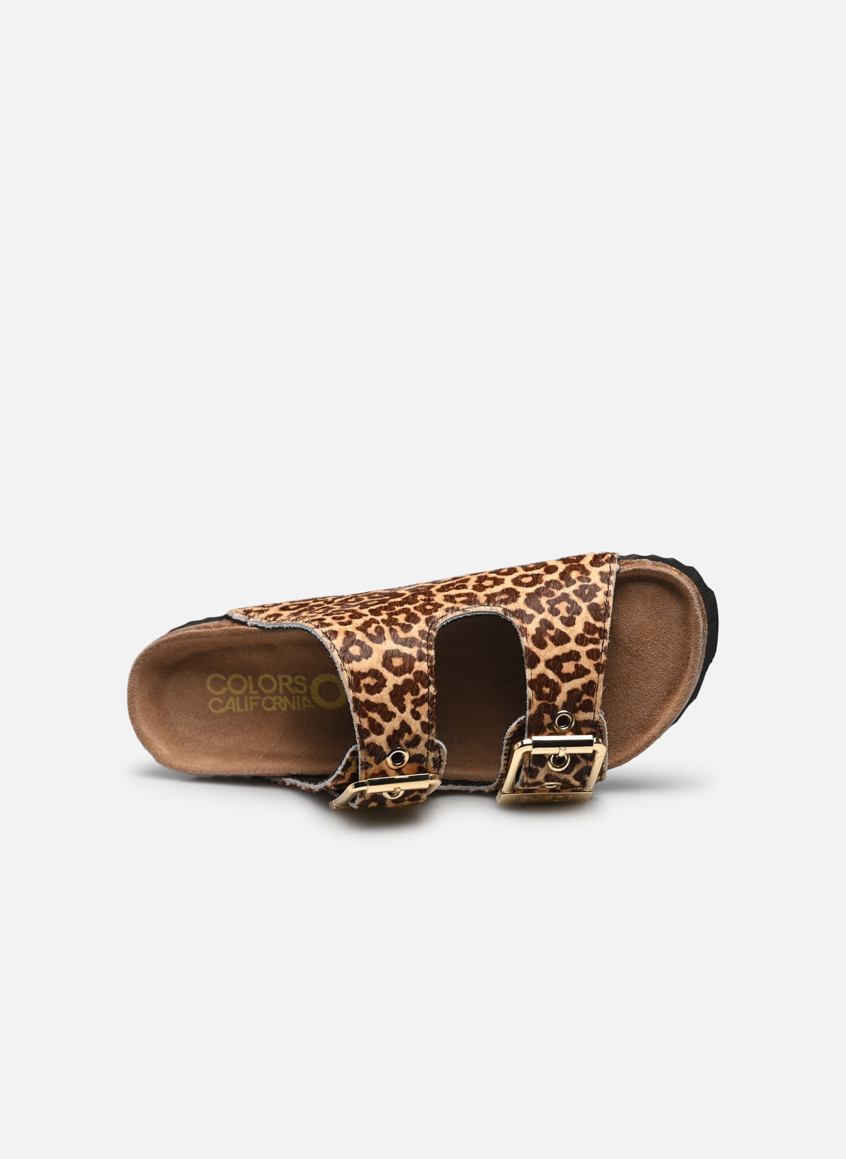 Mules et sabots Pony hair two buckle sandal femme marron Colors of California Mules et sabots Pony hair two buckle sandal femme marron LEO