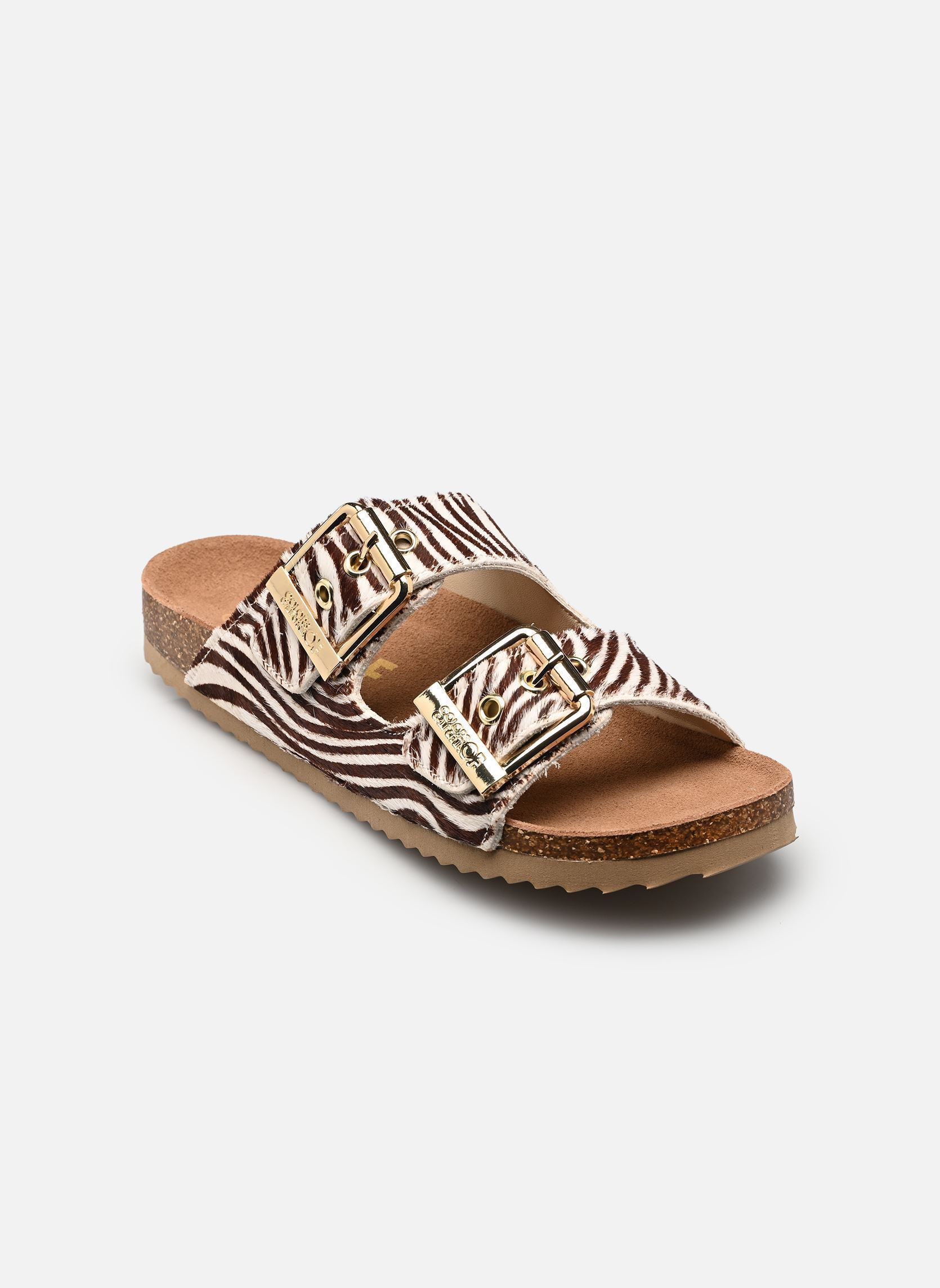 Pony hair two buckle sandal by Colors of California