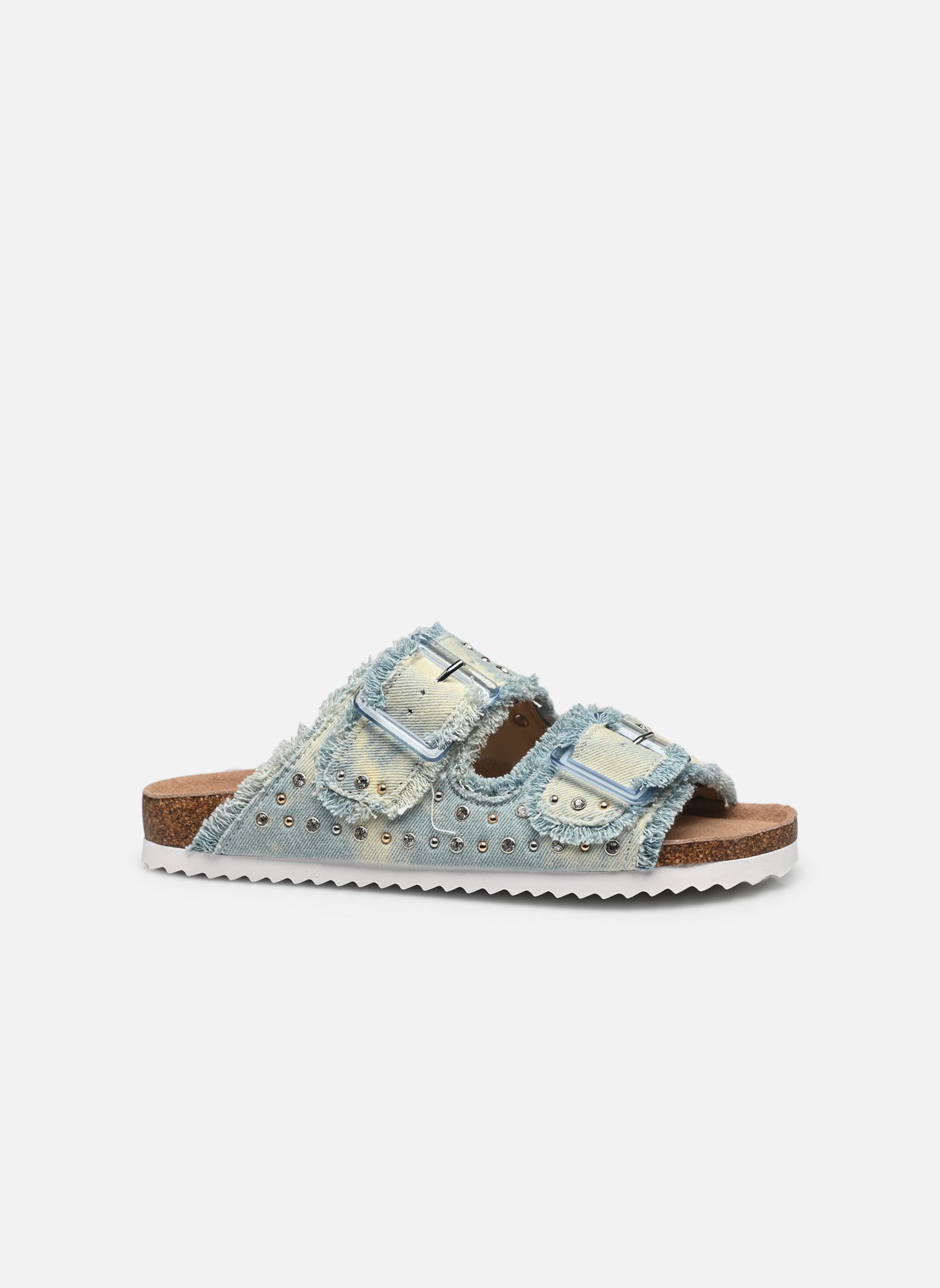 Sandali piatti Two buckle denim sandal donna blu Colors of California Sandali piatti Two buckle denim sandal donna blu WHI