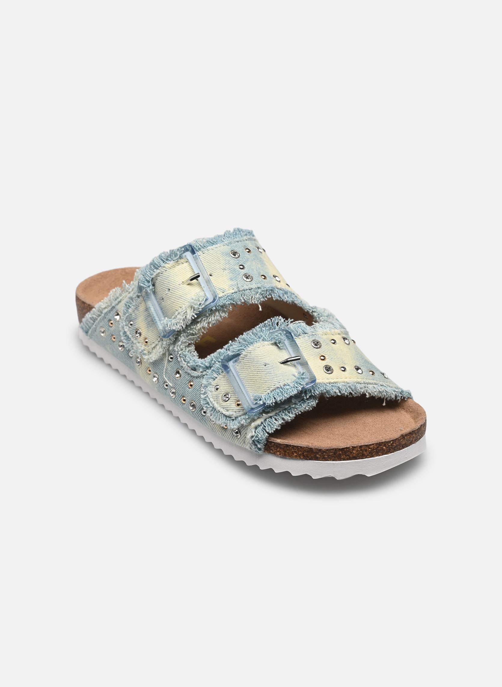 Sandali piatti Two buckle denim sandal donna blu Colors of California Sandali piatti Two buckle denim sandal donna blu WHI