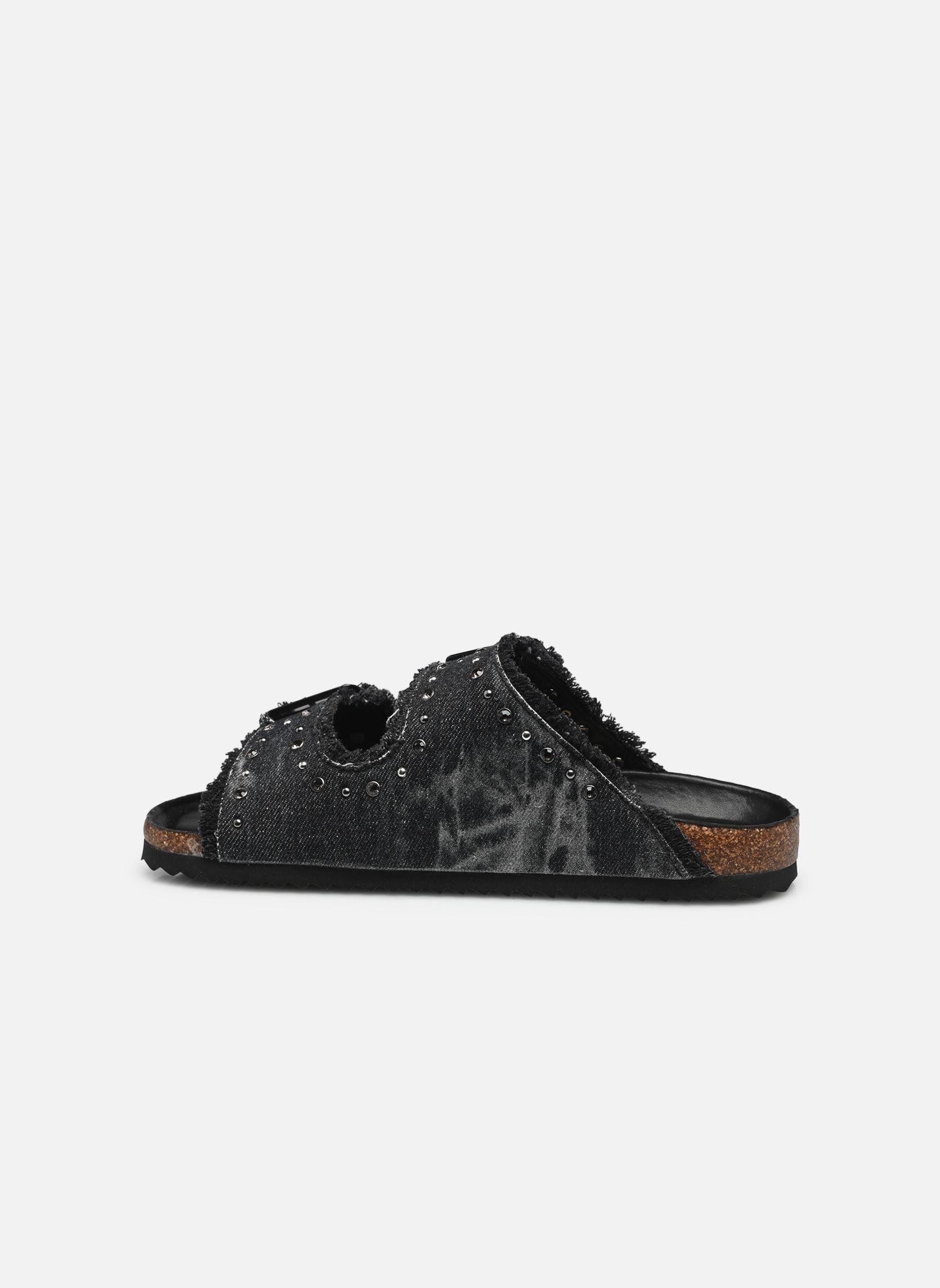 Sandali piatti Two buckle denim sandal donna nero Colors of California Sandali piatti Two buckle denim sandal donna nero BLA