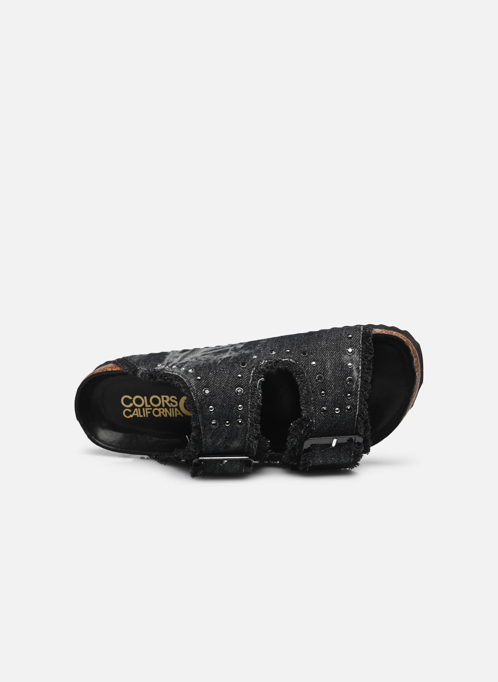 Sandali piatti Two buckle denim sandal donna nero Colors of California Sandali piatti Two buckle denim sandal donna nero BLA