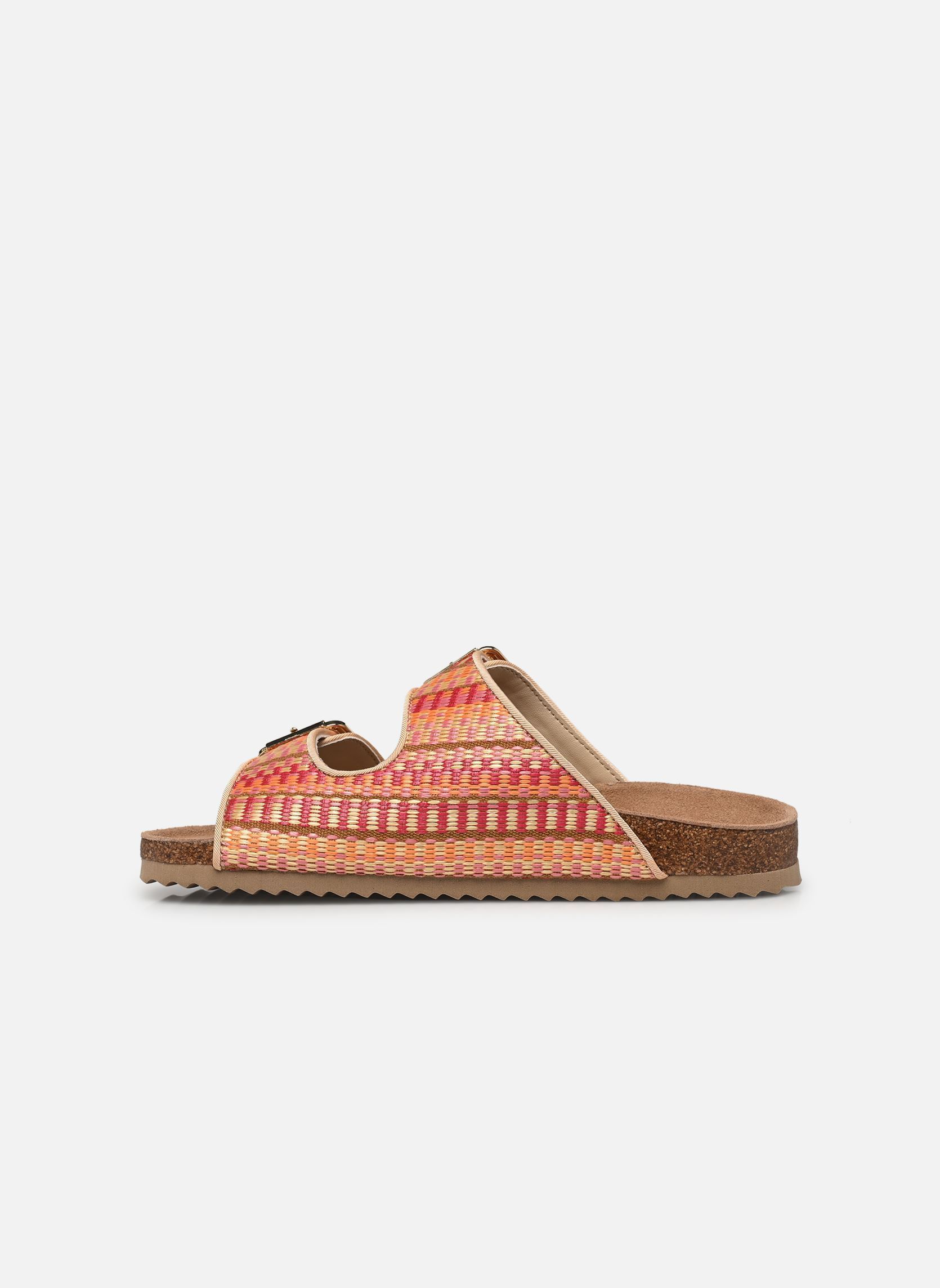 Sandales plates Two buckle sandal in rafia femme multicolore Colors of California Sandales plates Two buckle sandal in rafia femme multicolore SUNC
