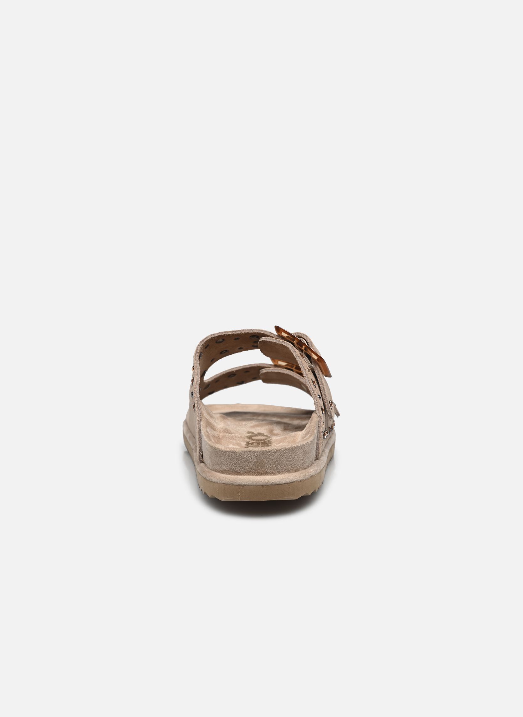 Sandales plates Two buckle sandal with studs femme beige Colors of California Sandales plates Two buckle sandal with studs femme beige MUD