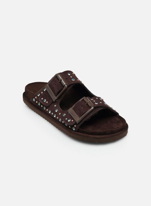 Colors of California Sandales plates Two buckle sandal with studs femme marron