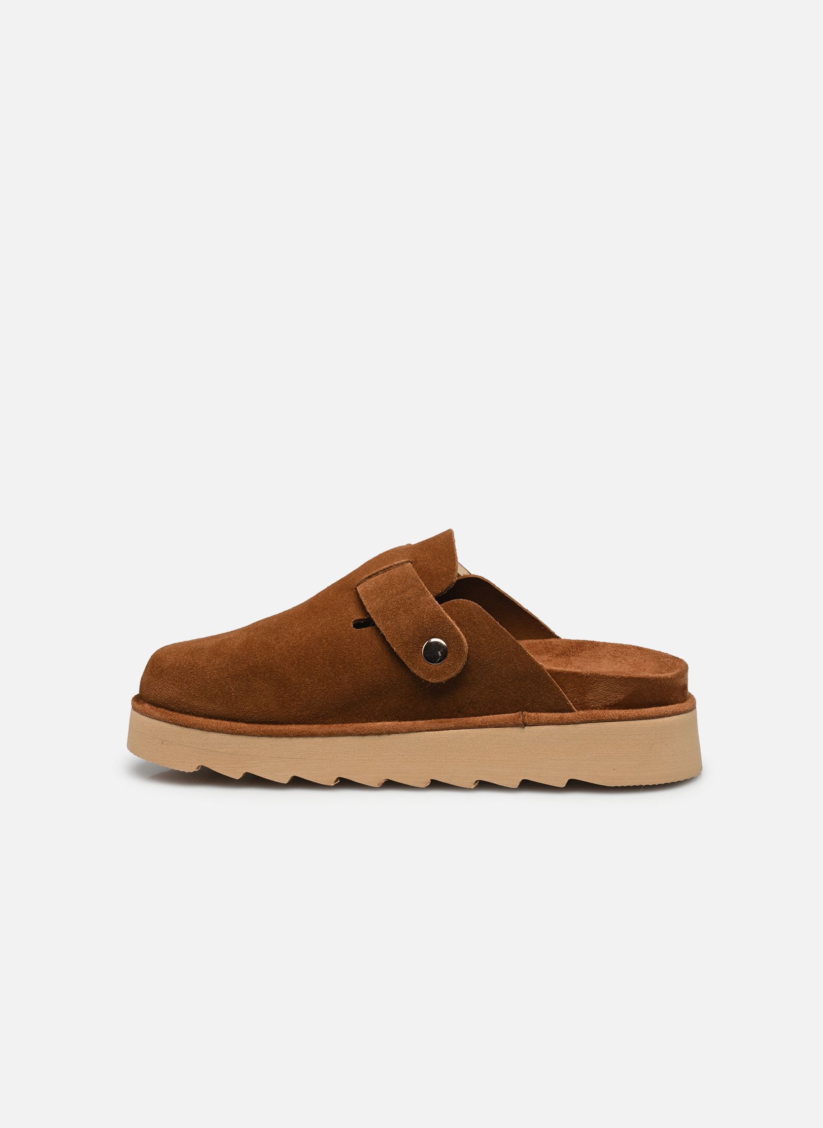 Mules et sabots Platform sabot in leather femme marron Colors of California Mules et sabots Platform sabot in leather femme marron TAN