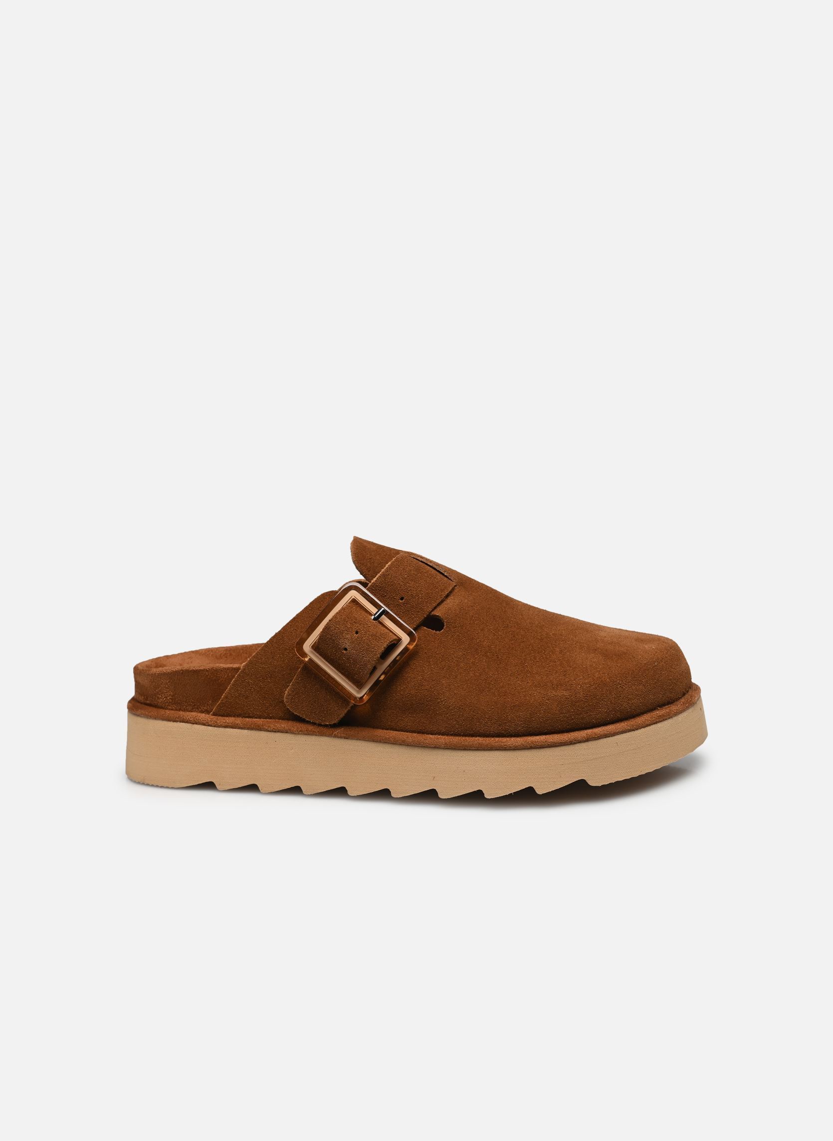 Mules et sabots Platform sabot in leather femme marron Colors of California Mules et sabots Platform sabot in leather femme marron TAN